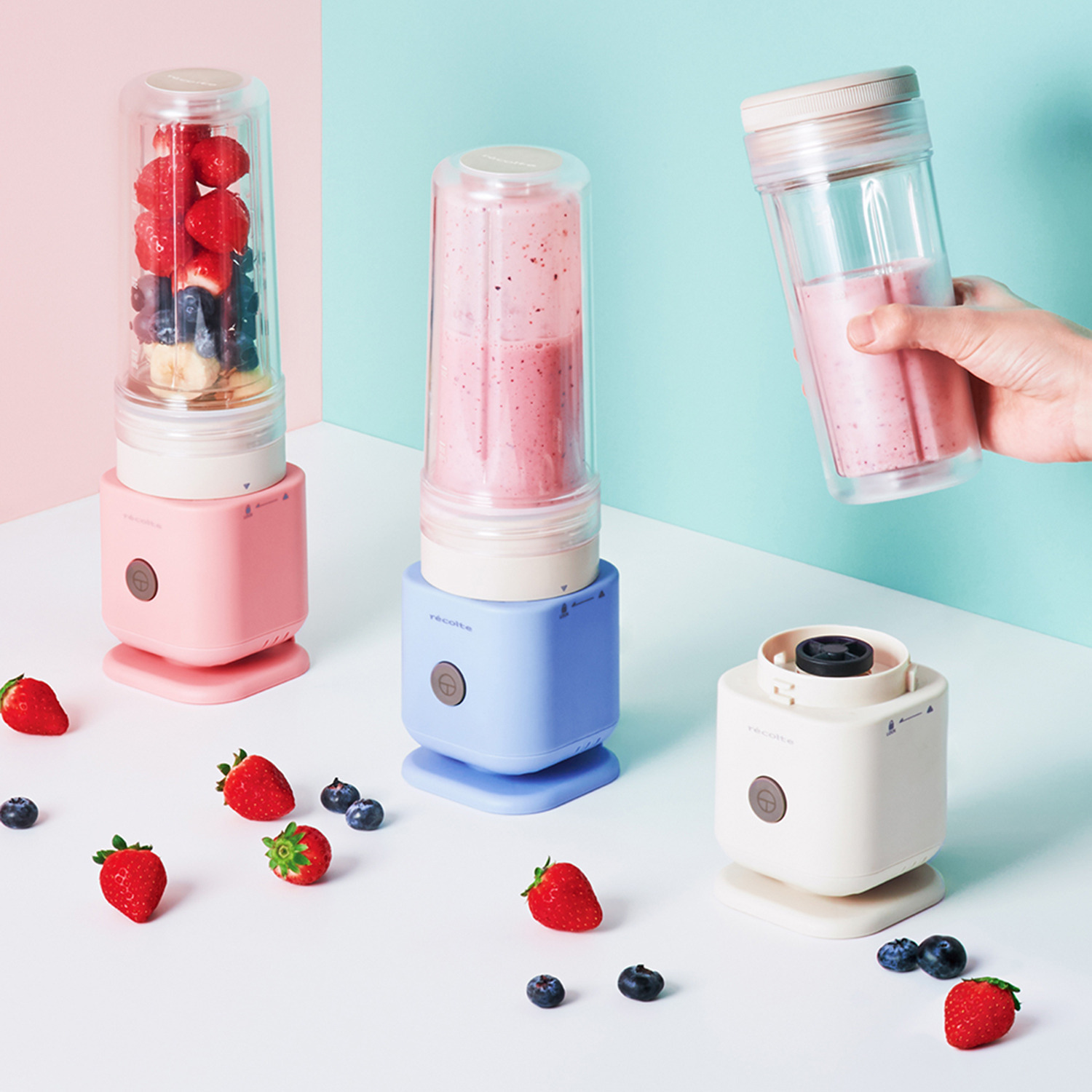 レコルト コンパクトでパワフル！ ソロブレンダーシエル 持ち運べてそのまま飲める ボトル２個特別セット