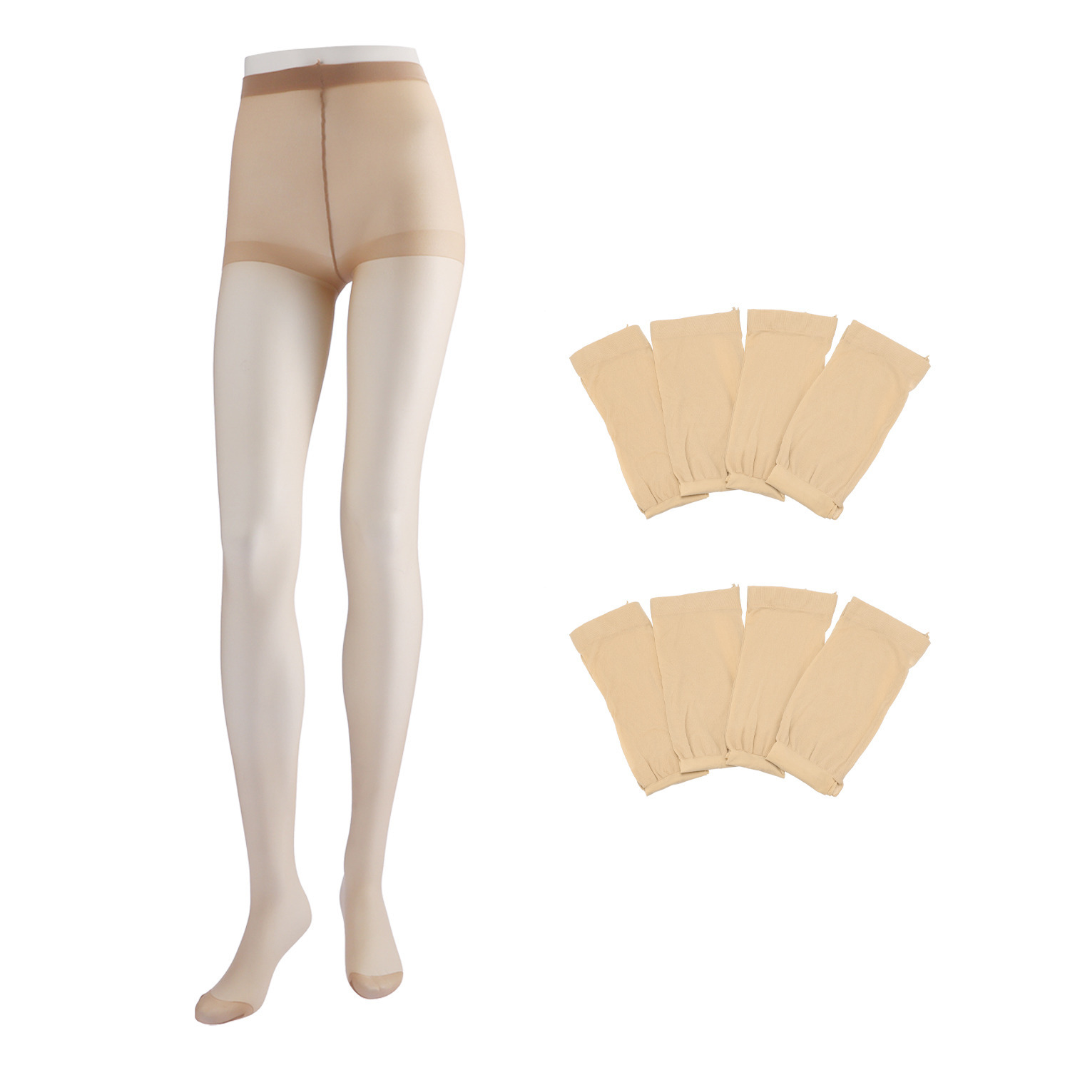 福助 抗菌防臭 引き締めて伝線しにくい ストッキング 同色９足セット