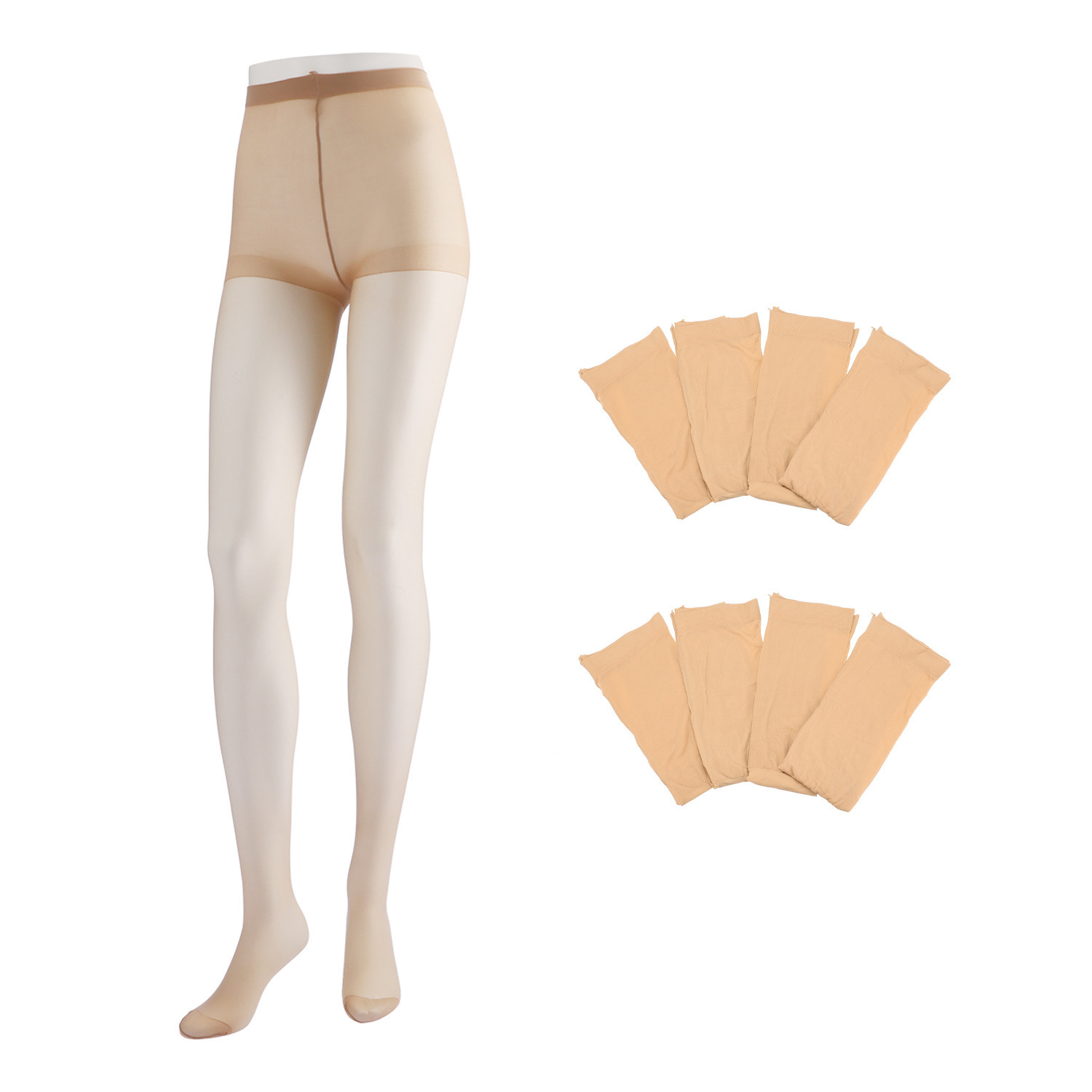 福助 抗菌防臭 引き締めて伝線しにくい ストッキング 同色９足セット