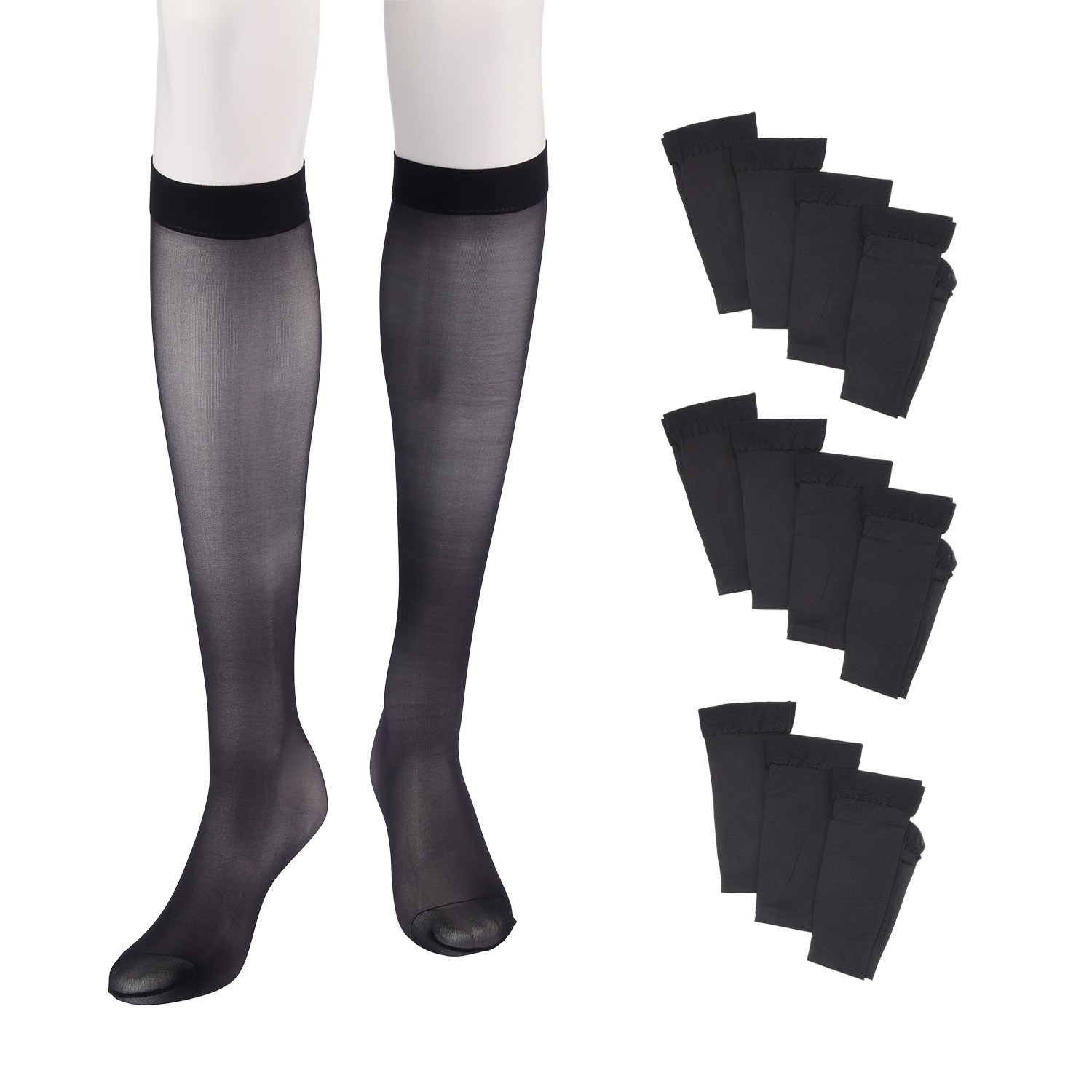 福助 抗菌防臭 引き締めて伝線しにくい ショートストッキング 同色１２足セット