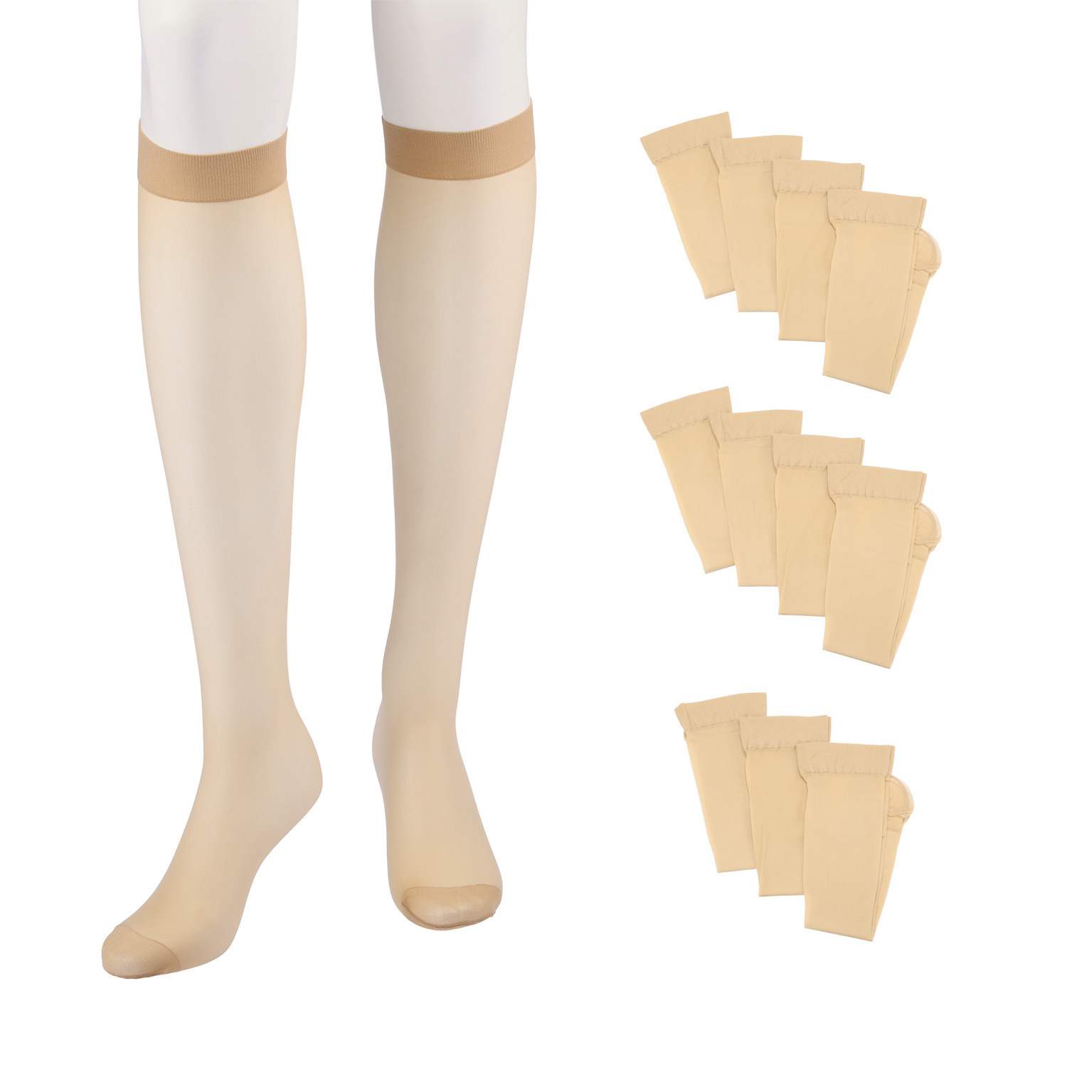 福助 抗菌防臭 引き締めて伝線しにくい ショートストッキング 同色１２足セット