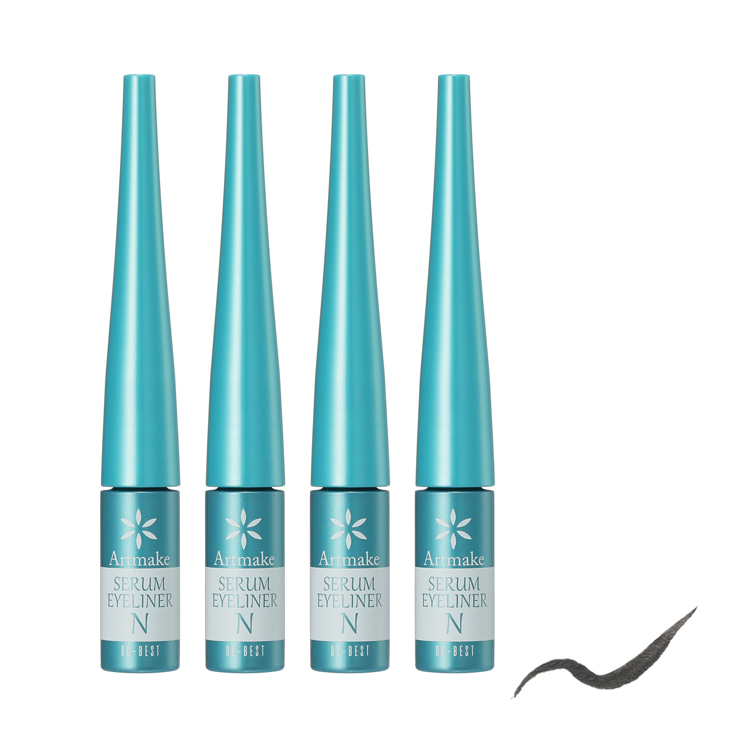 アートメイク 水・汗・皮脂に強い！ 艶やかアイライン長持ち セラムアイライナーＮ ＜漆黒ブラック＞ ４本セット