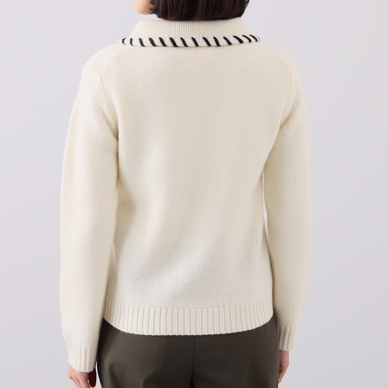 モカサン　ジュンコシマダ ステッチデザイン ニット ジャケットカーディガン