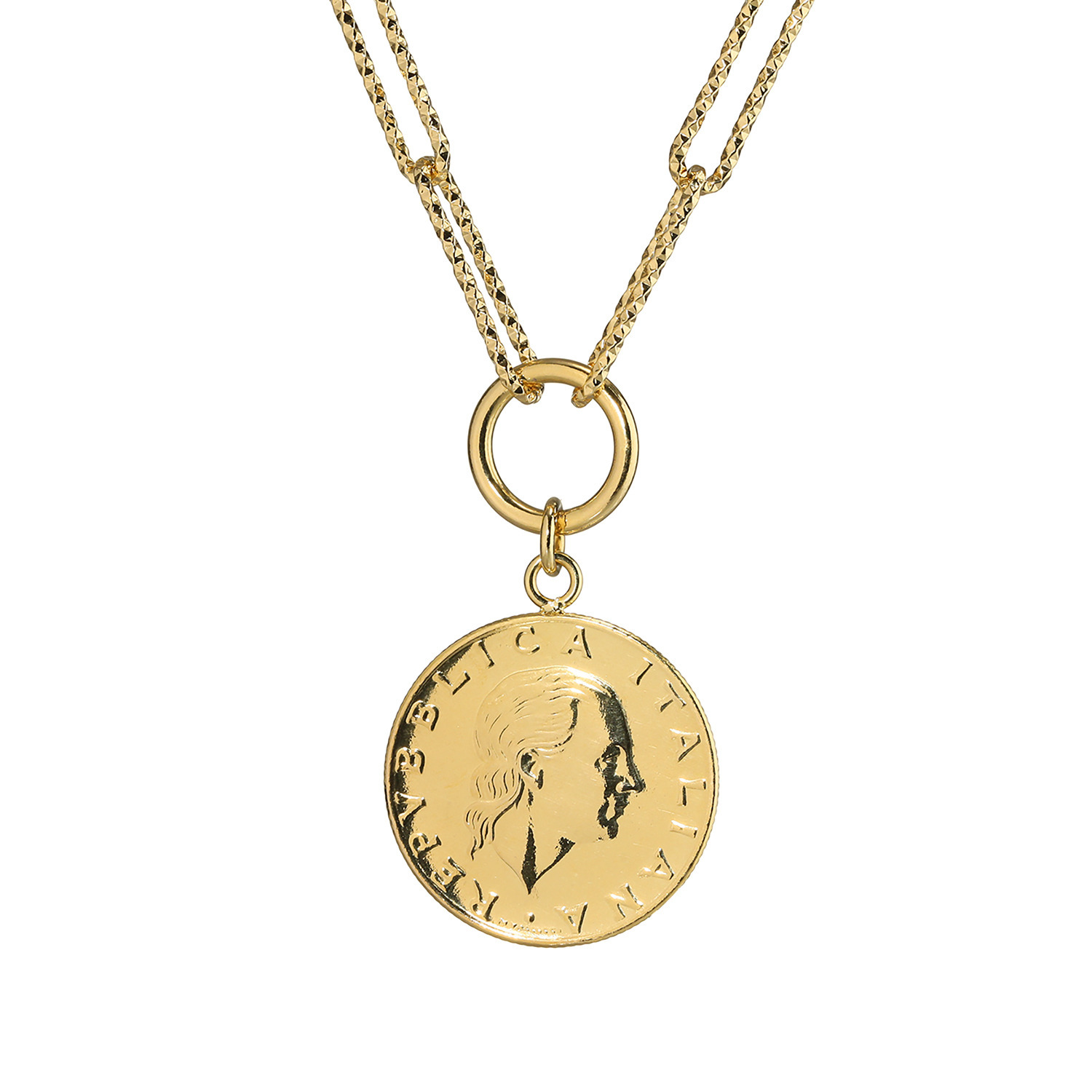 エトルースカ イタリアメイド ２００リラコインデザイン ロングネックレス