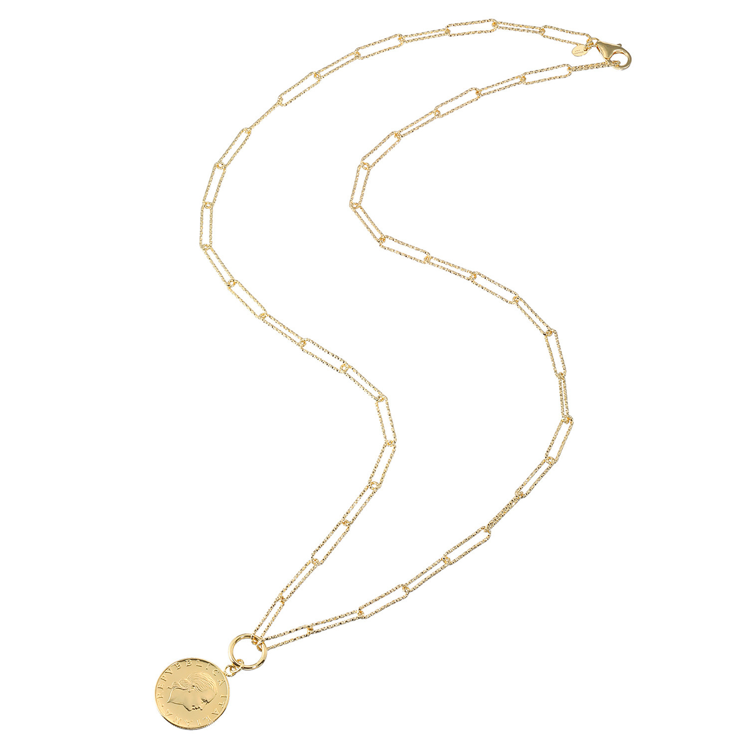 エトルースカ イタリアメイド ２００リラコインデザイン ロングネックレス