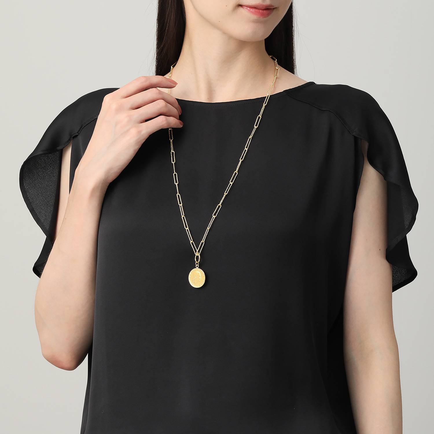 エトルースカ イタリアメイド ２００リラコインデザイン ロングネックレス