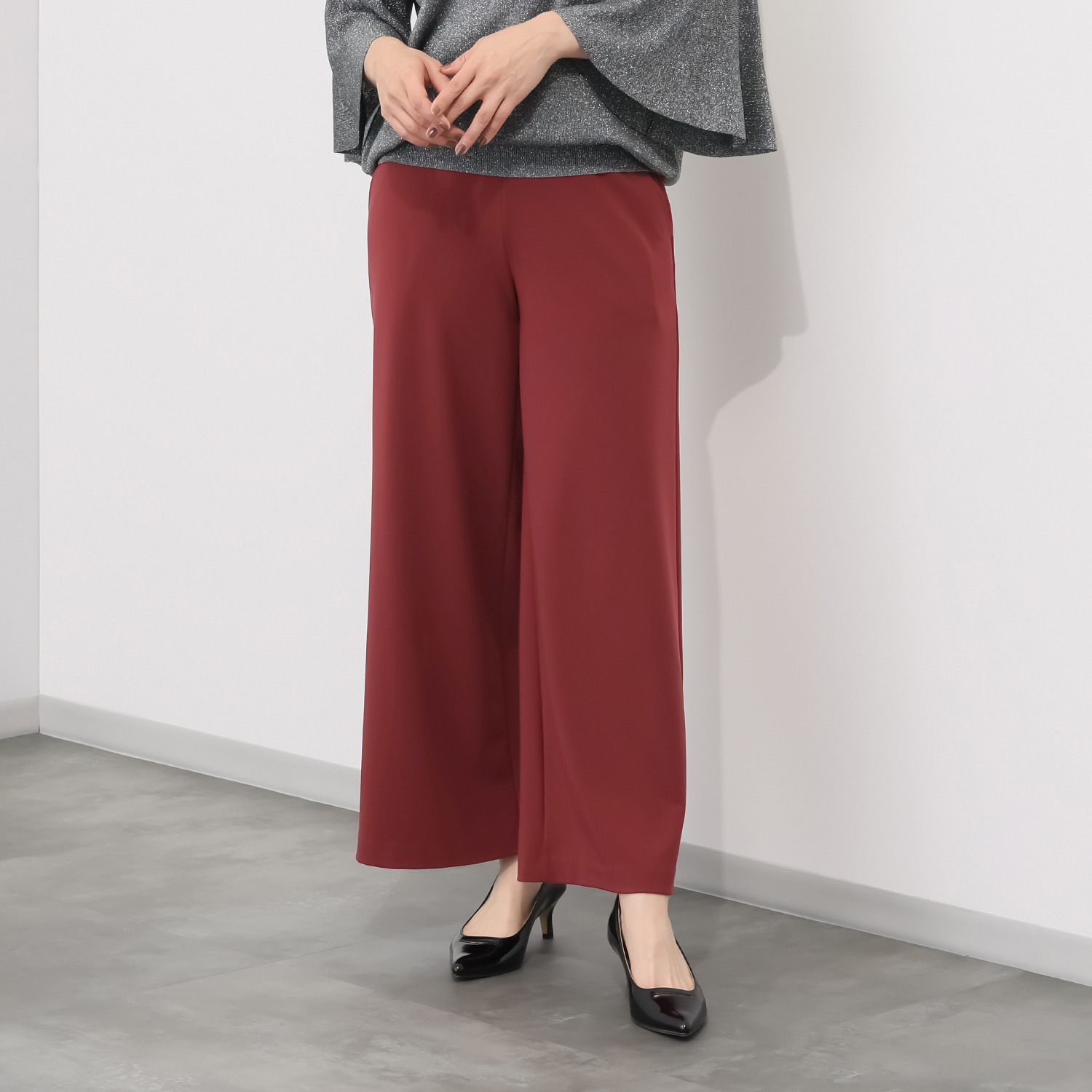 上質ごこち 極上のエレガントドレープ ワイドパンツ ＜股下６６ｃｍ＞