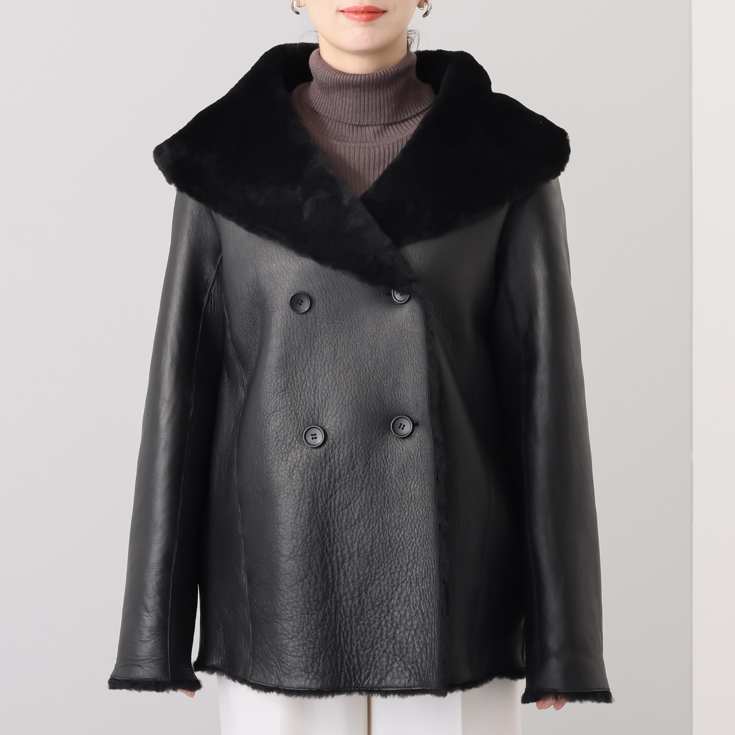 インプレッション　バイ アツロウ　タヤマ ムートン ショートコート