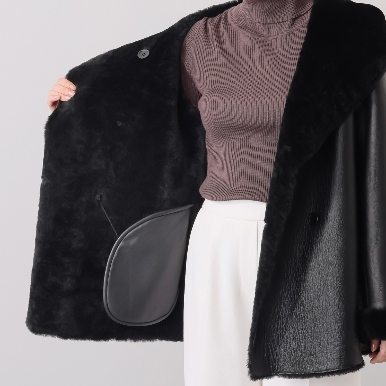 インプレッション　バイ アツロウ　タヤマ ムートン ショートコート