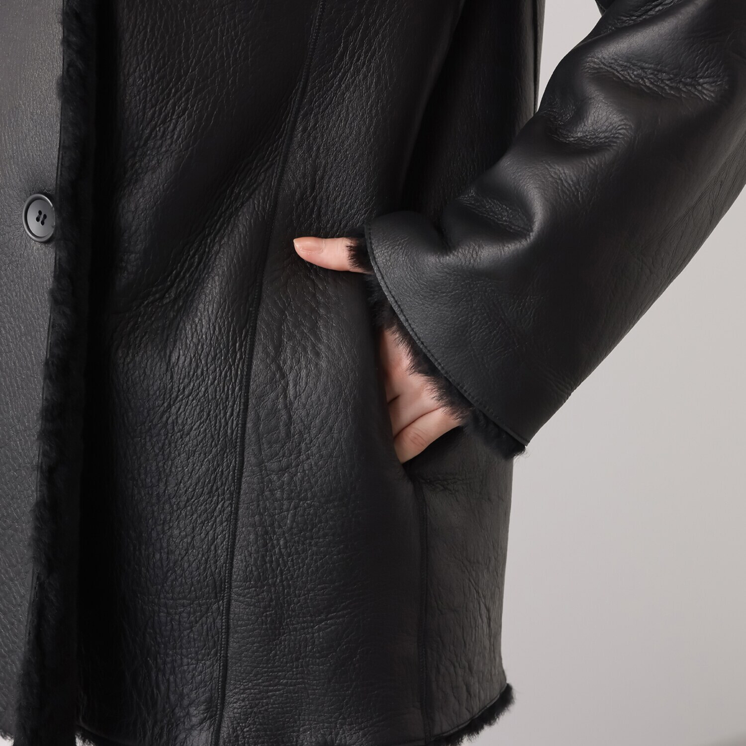 インプレッション　バイ アツロウ　タヤマ ムートン ショートコート