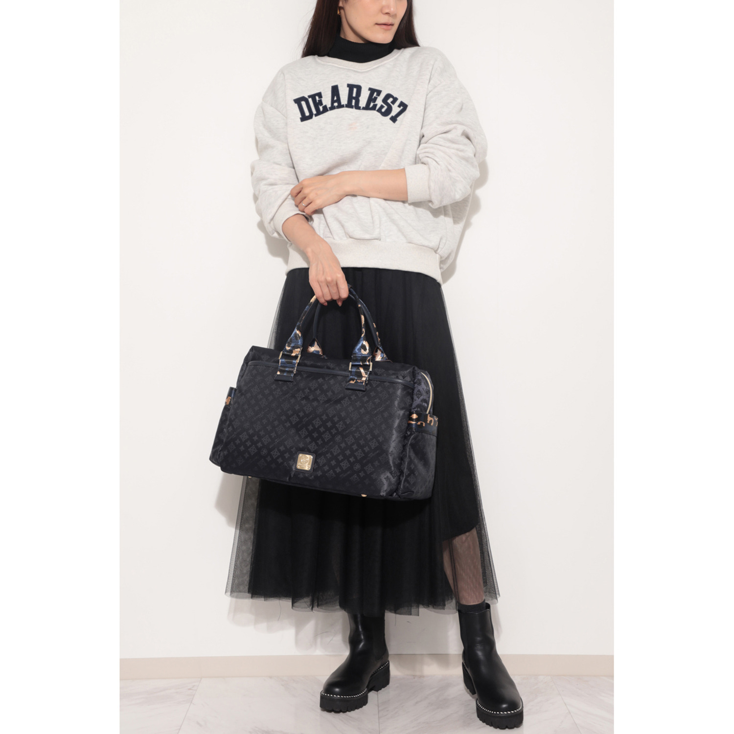 クリスチャン　オリビエ はっ水ジャガード ソフトボンディング ２ウェイボストンバッグ