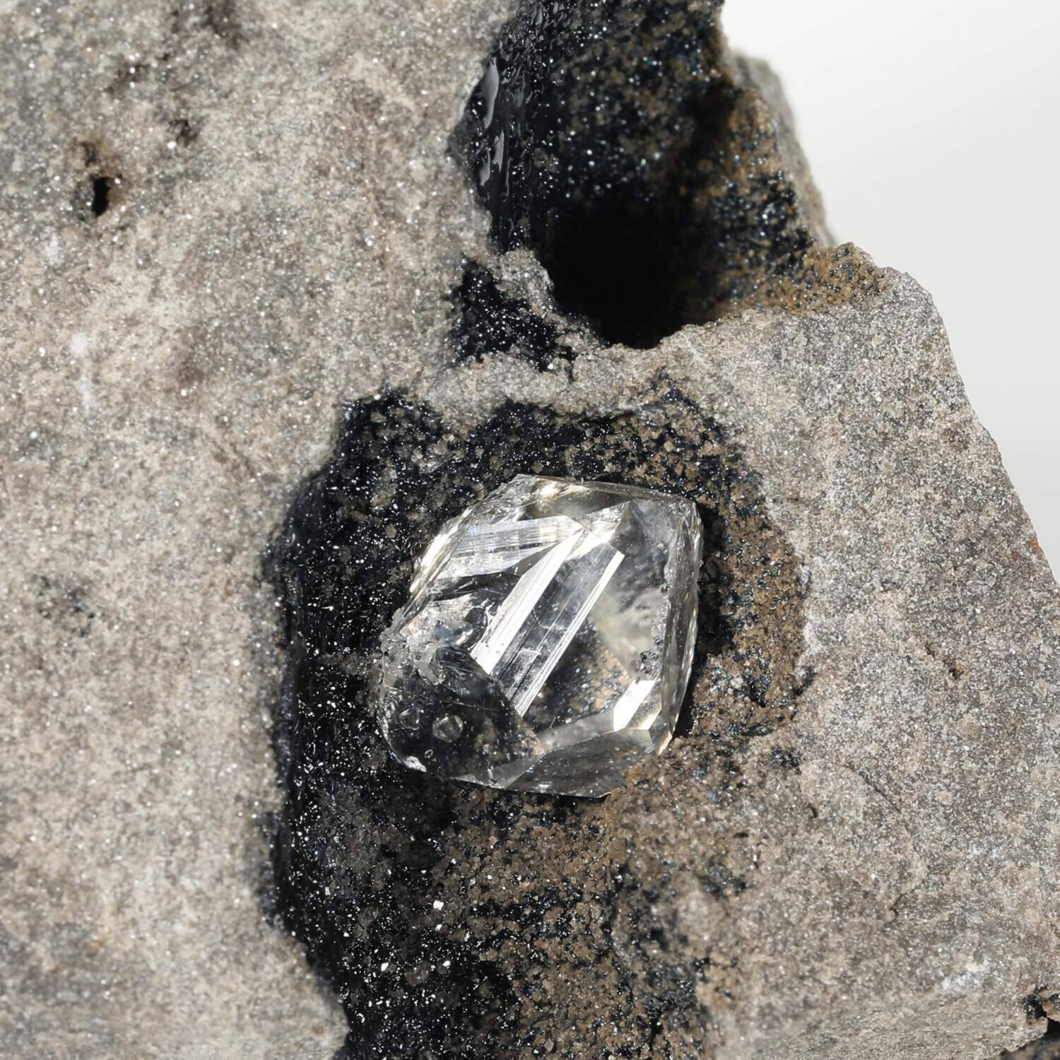 ハーキマーダイヤモンド ロッククリスタルクォーツ 母岩付 天然原石オブジェ