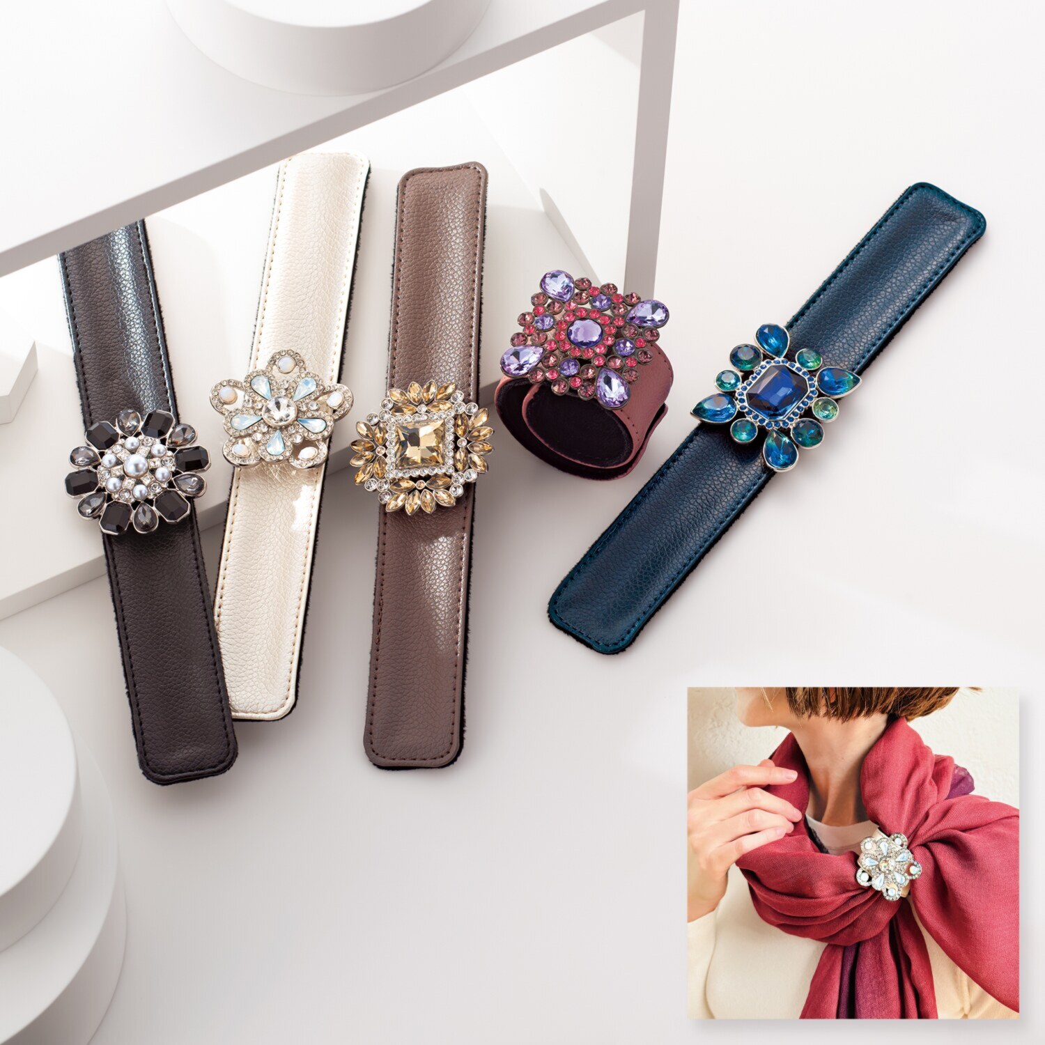 メイドバイスターズ ブローチにもなる ワンタッチストールバンド アレンジ用マグネット付