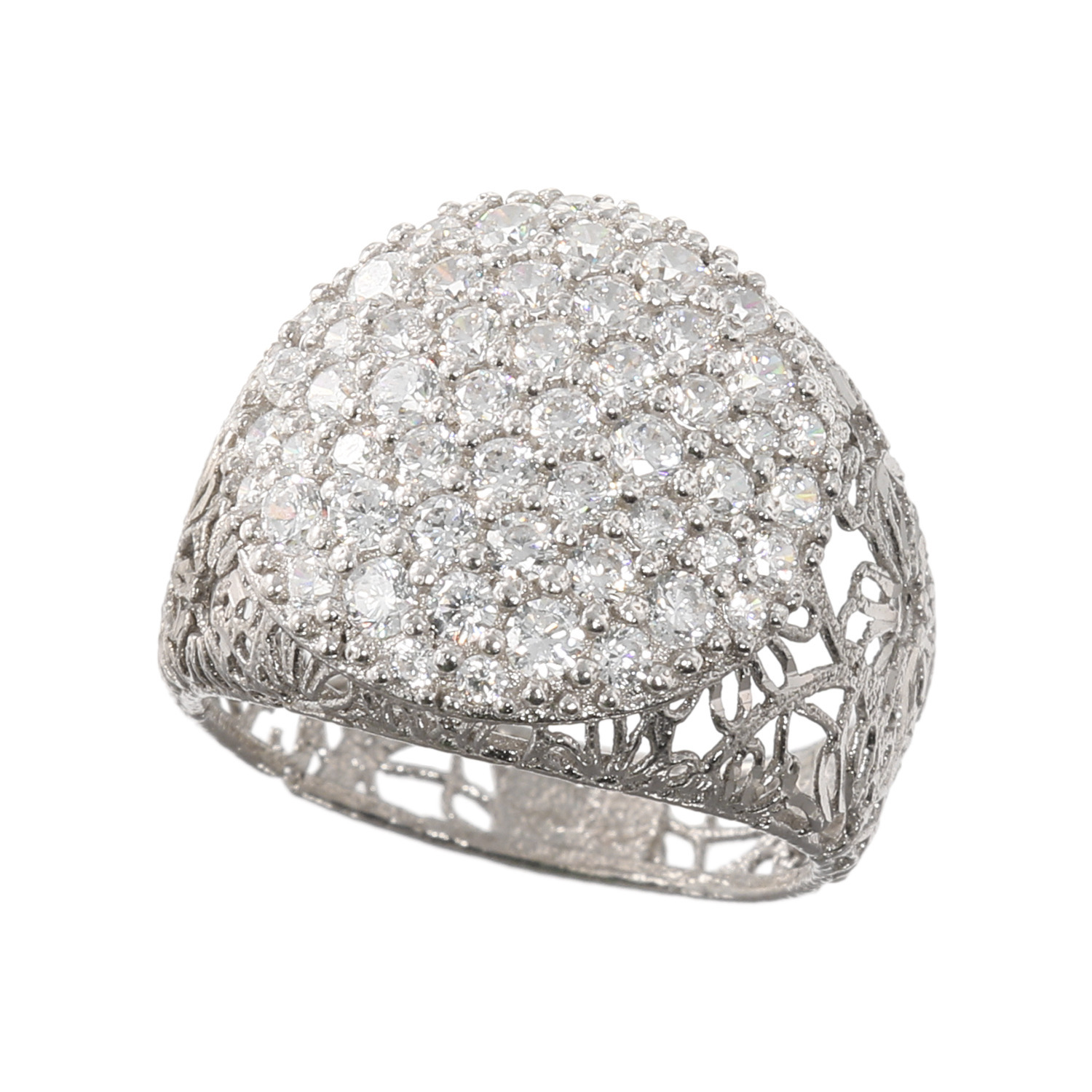 アルジェント イタリアーノ シルバー ＣＺ パヴェデザインリング