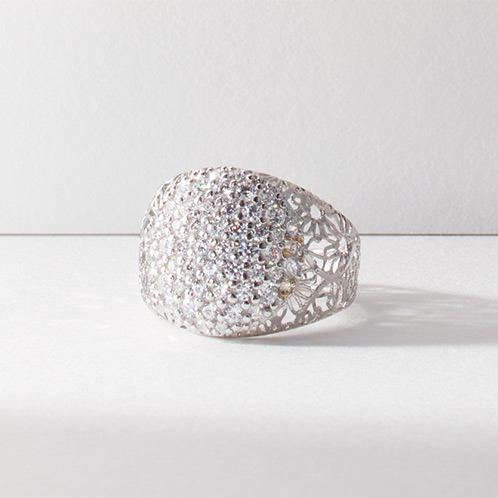 アルジェント イタリアーノ シルバー ＣＺ パヴェデザインリング