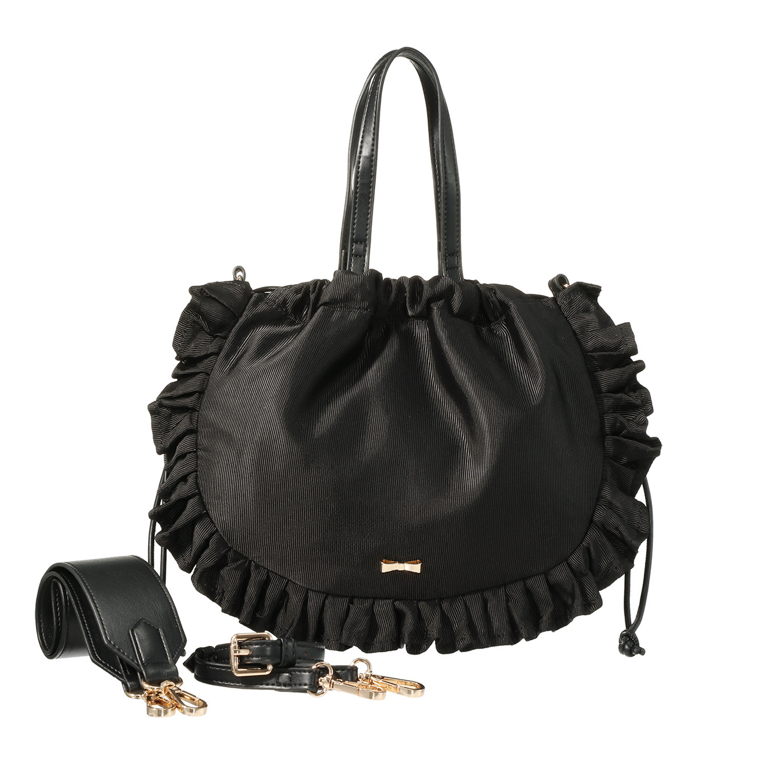 クーコ シャイニーグログラン マルチウェイ フリルバッグ