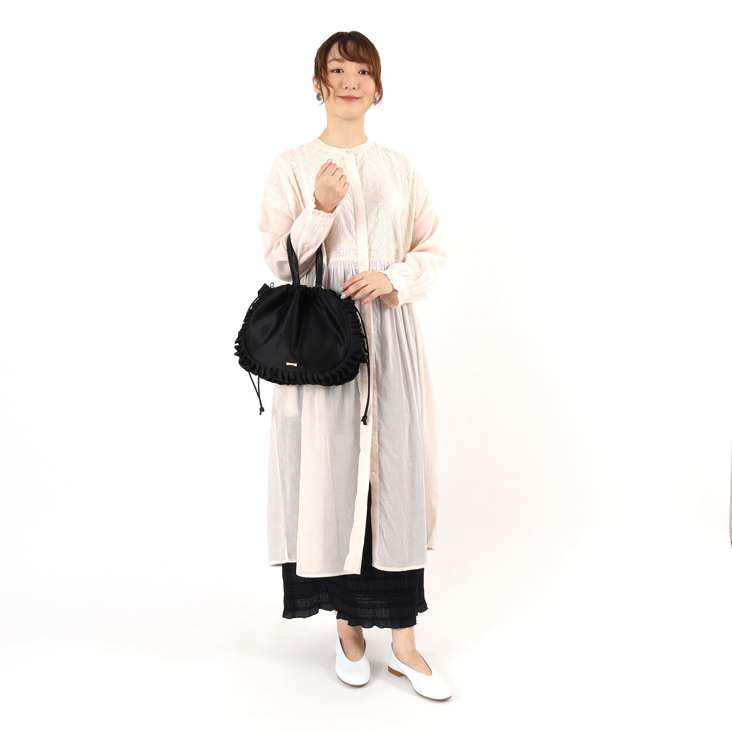 クーコ シャイニーグログラン マルチウェイ フリルバッグ