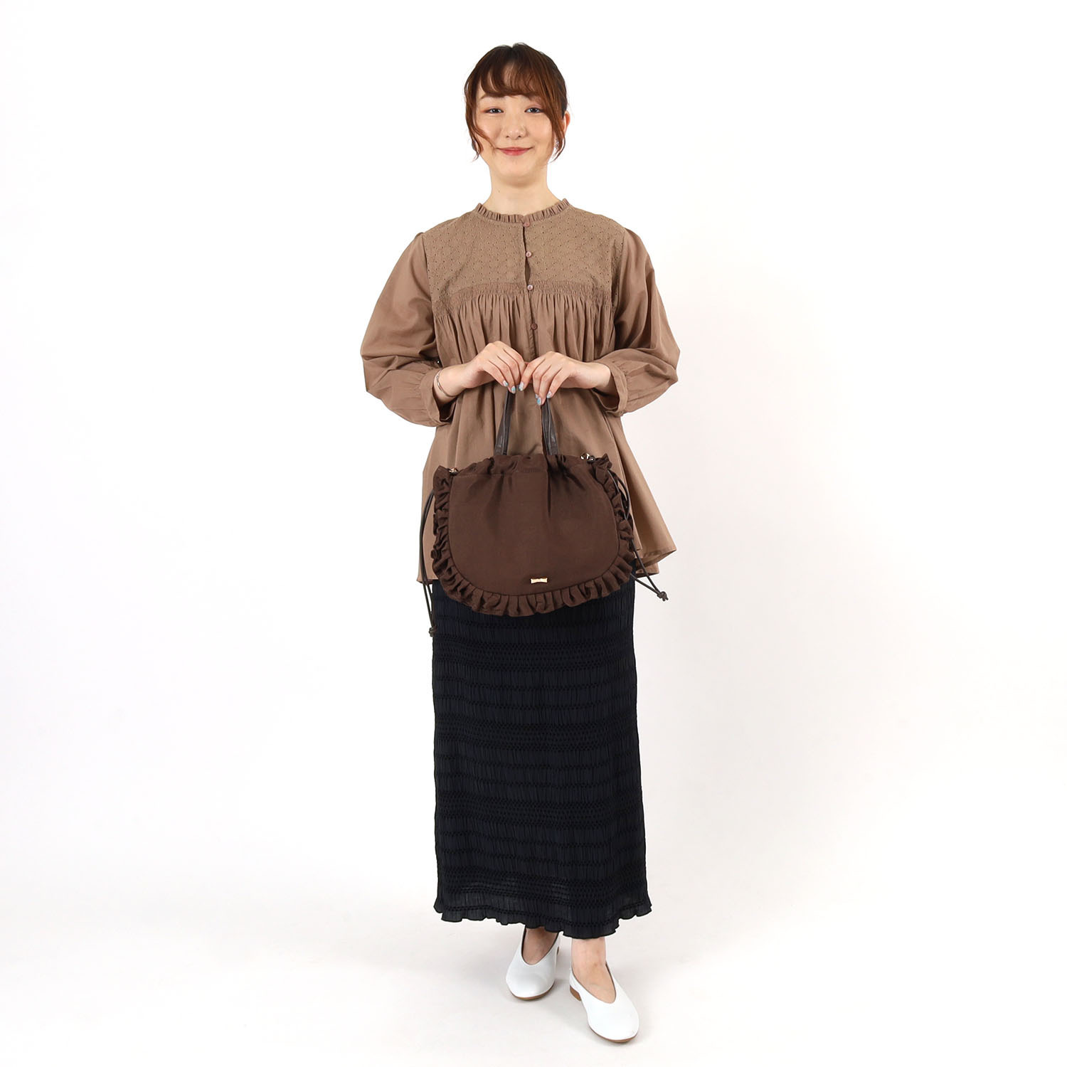 クーコ シャイニーグログラン マルチウェイ フリルバッグ