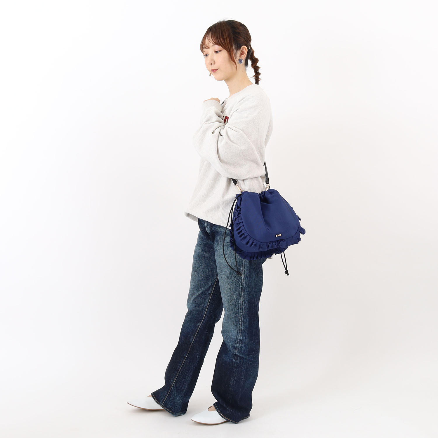 クーコ シャイニーグログラン マルチウェイ フリルバッグ