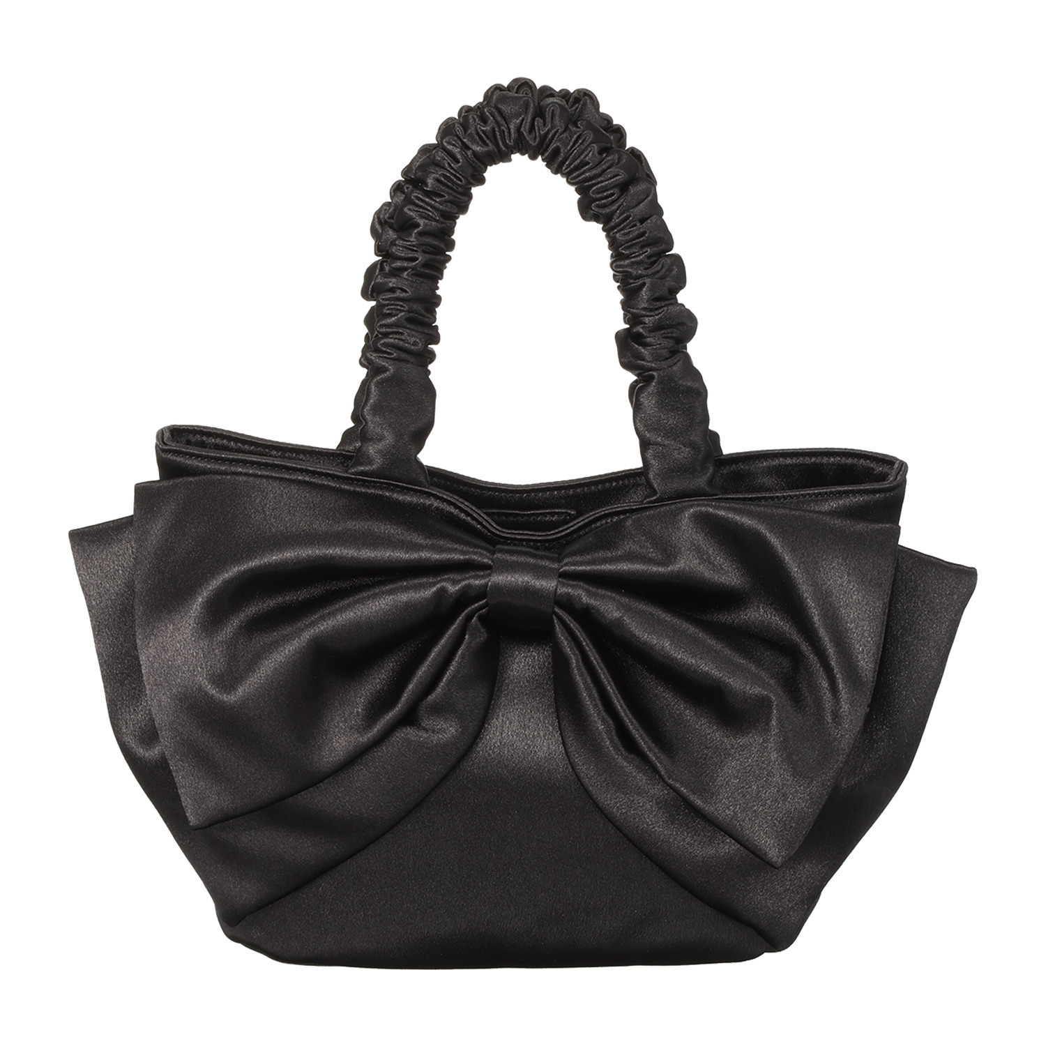 クーコ ギャザーハンドル リボンモティーフ トートバッグ