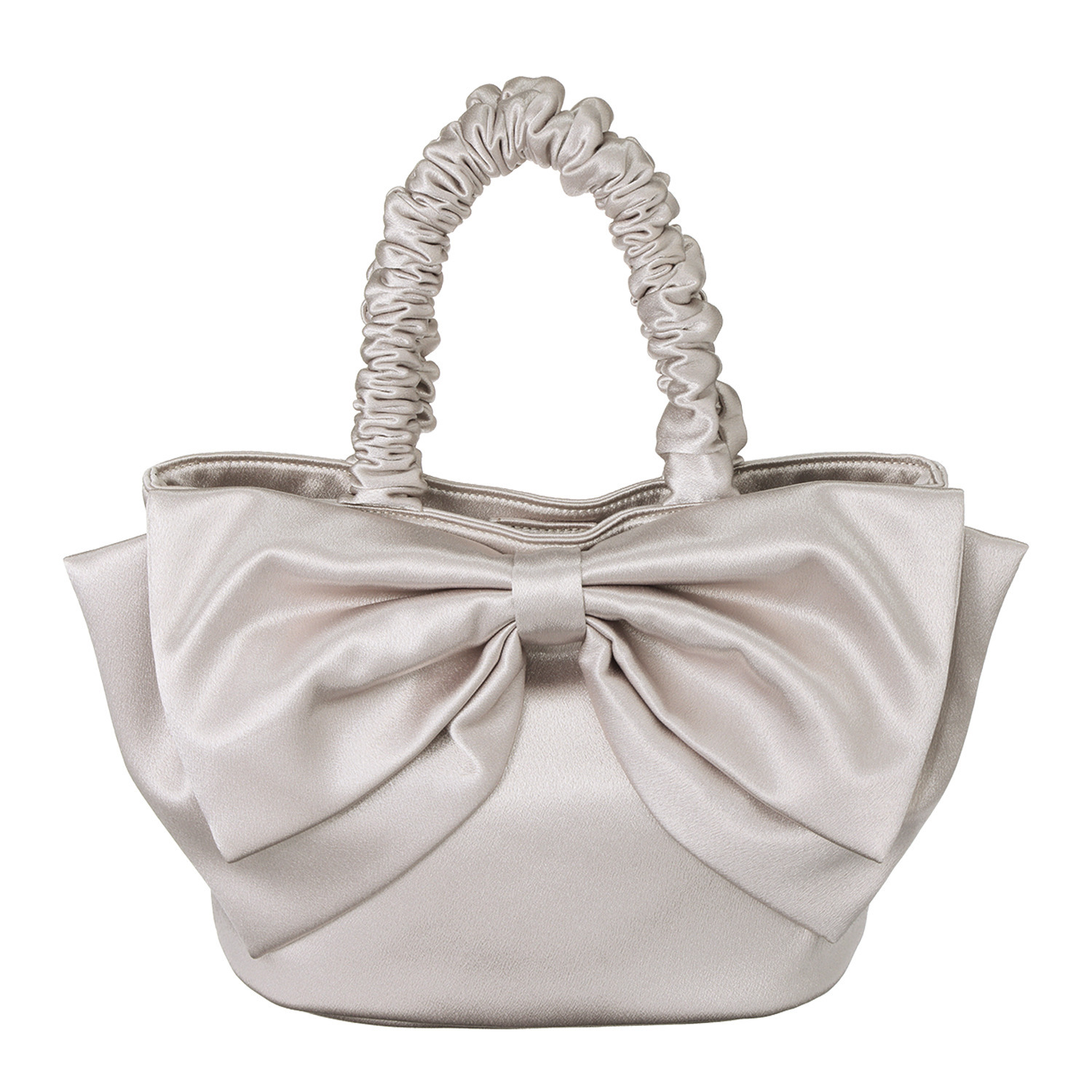 クーコ ギャザーハンドル リボンモティーフ トートバッグ