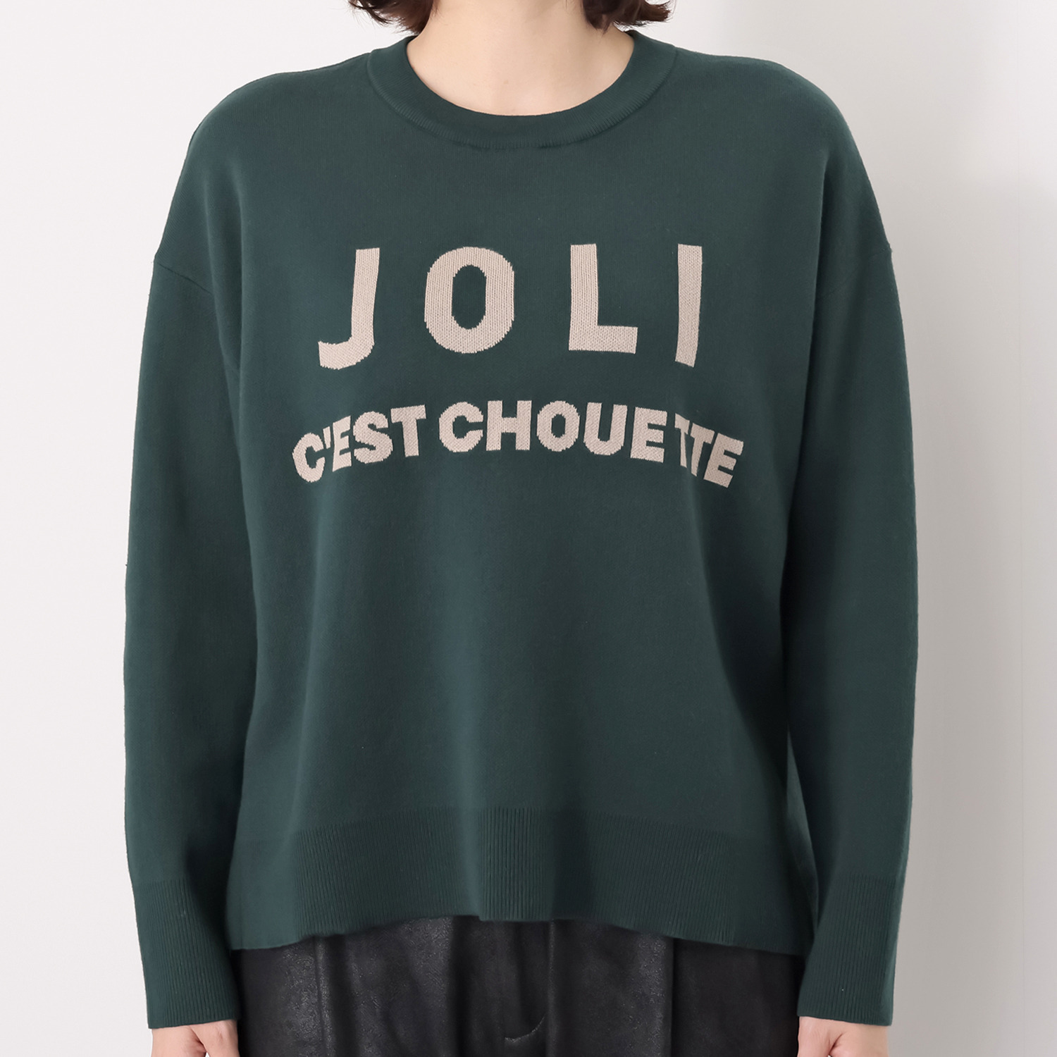 オン　ザ　エッジ ロゴアクセント ダブルジャガード なめらかな肌触り クルーネックプルオーバー