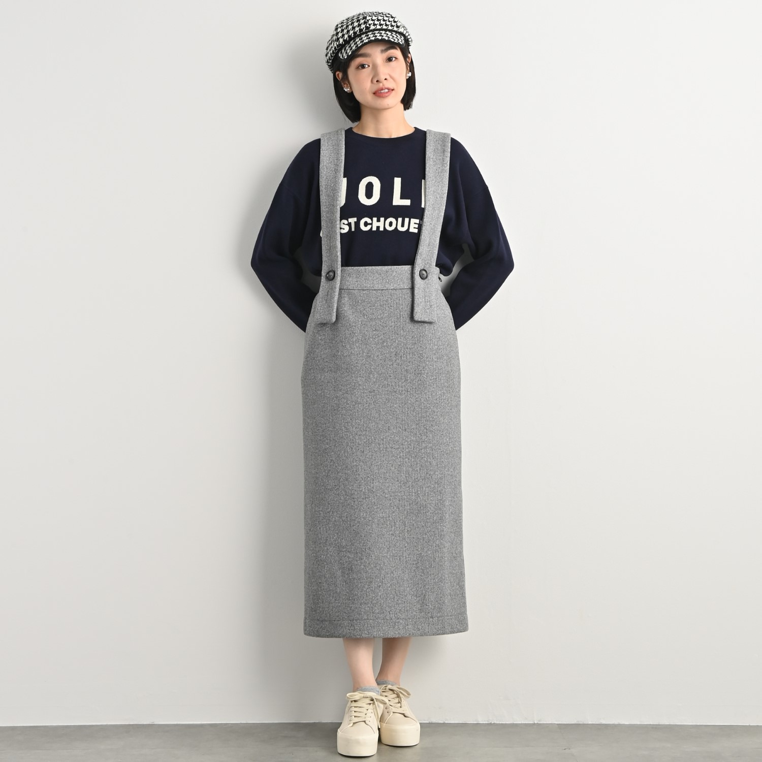 オン　ザ　エッジ ロゴアクセント ダブルジャガード なめらかな肌触り クルーネックプルオーバー