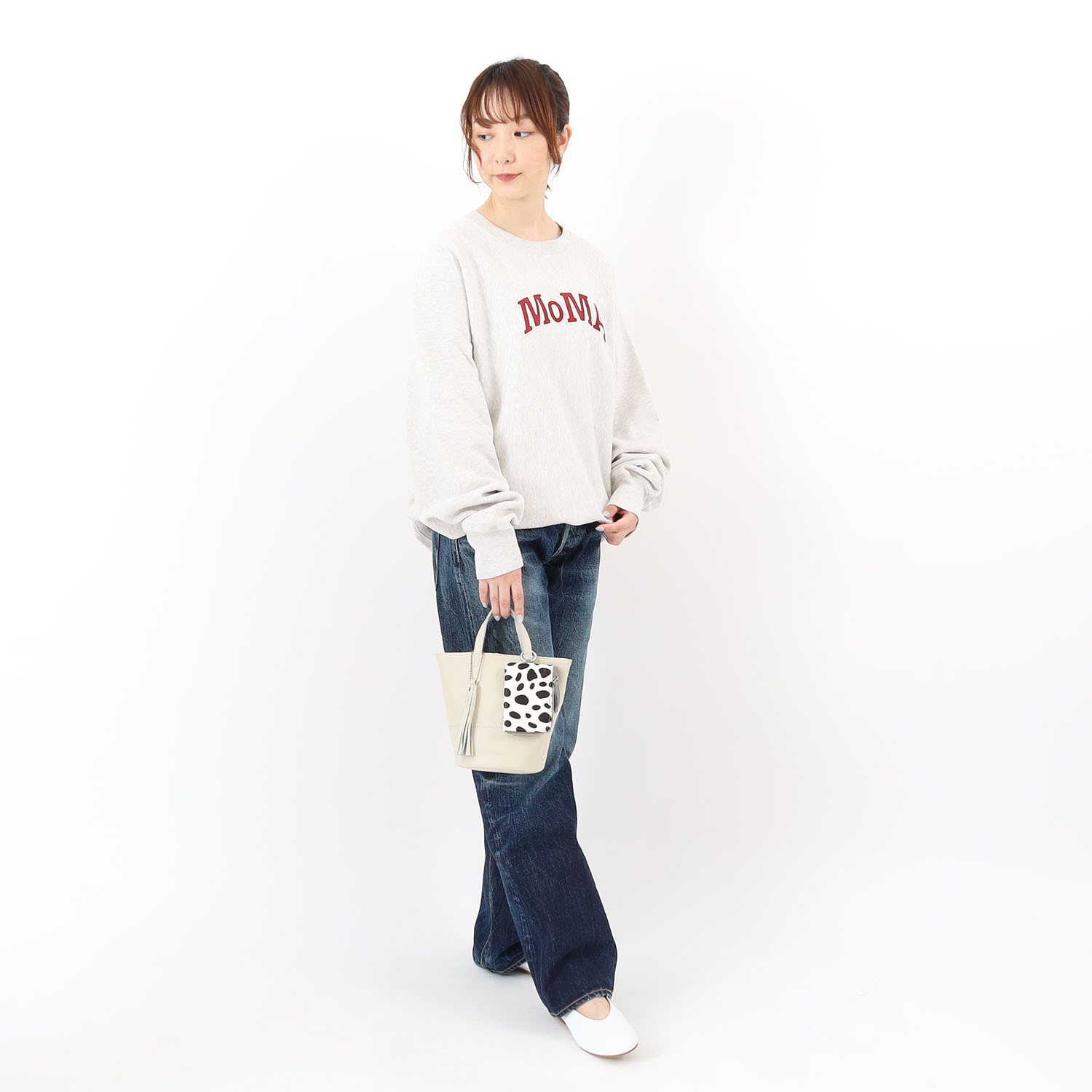 クーコ 牛革シュリンク型押し ２ウェイ ミニトートバッグ ＜タッセル付＞