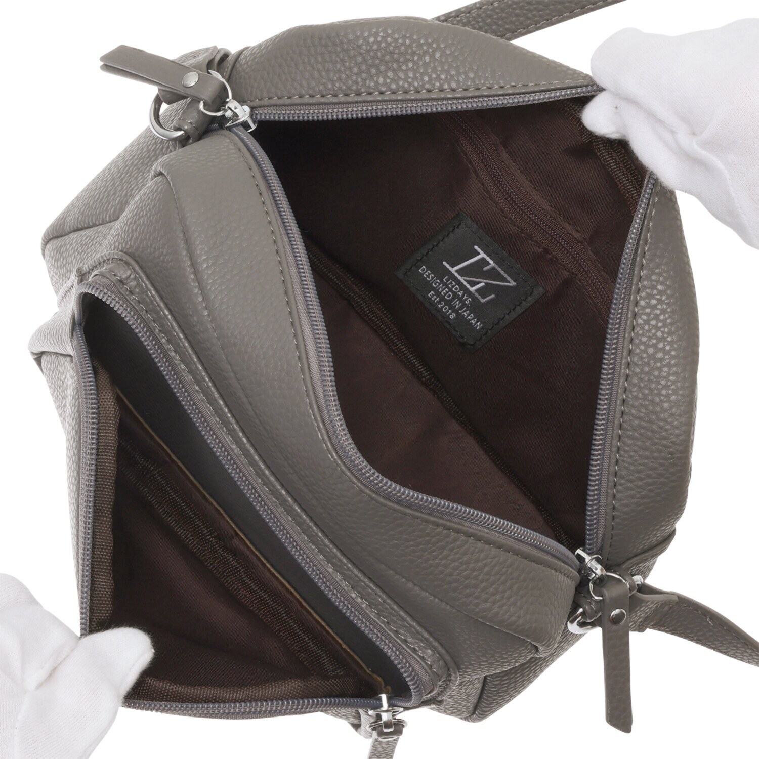 リズデイズ フェイクレザー ラウンド ミニショルダーバッグ