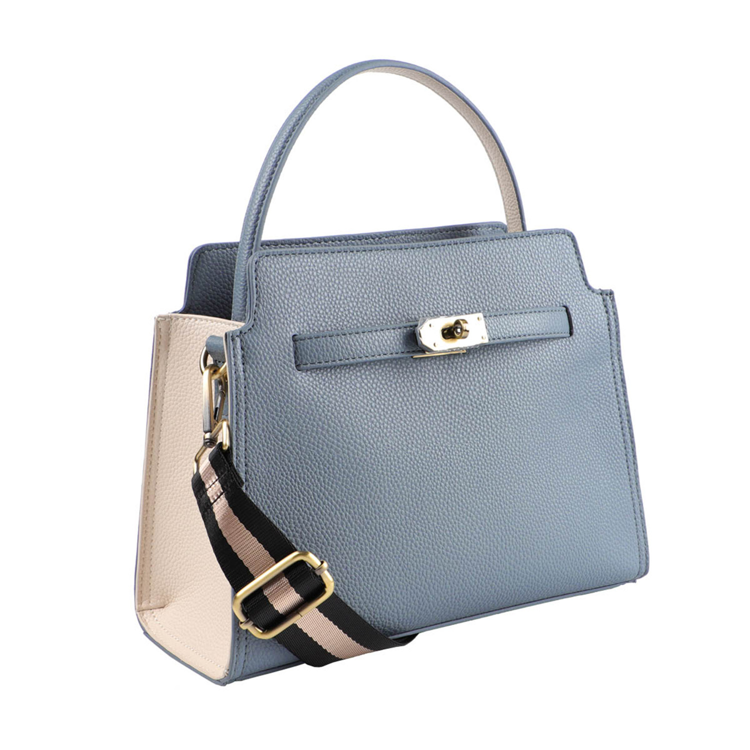 リズデイズ フェイクレザー バイカラー ショルダーバッグ