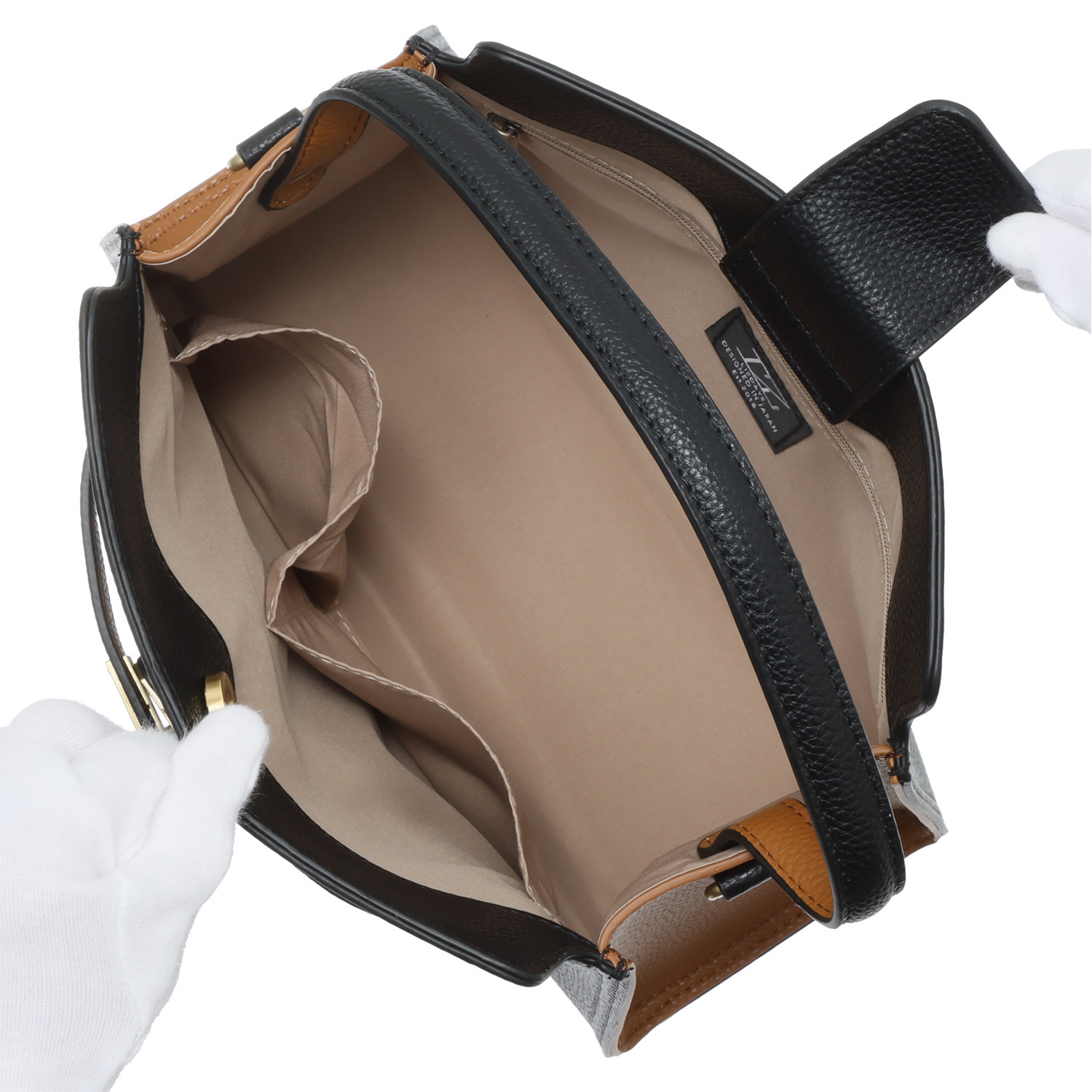 リズデイズ フェイクレザー バイカラー ショルダーバッグ