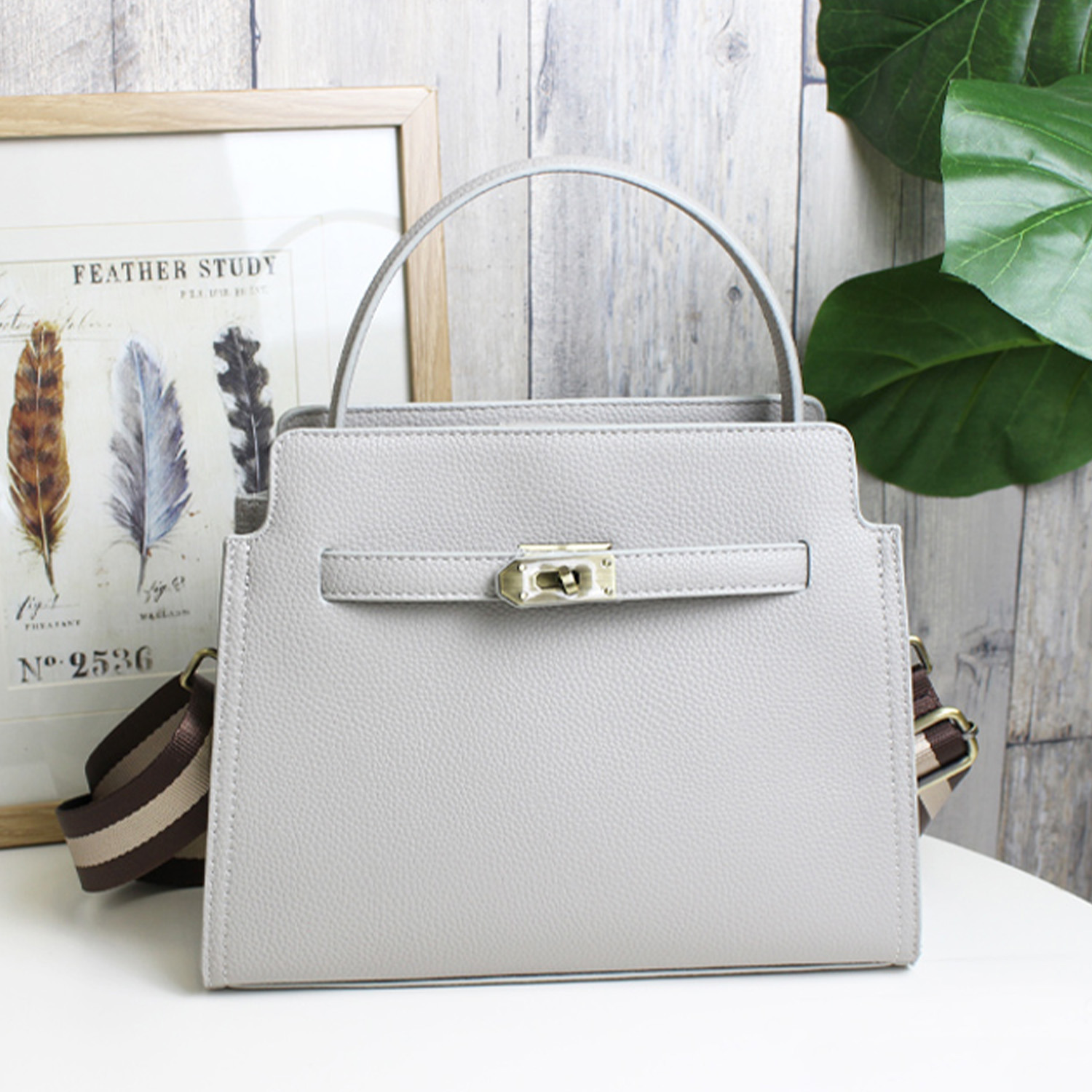 リズデイズ フェイクレザー バイカラー ショルダーバッグ