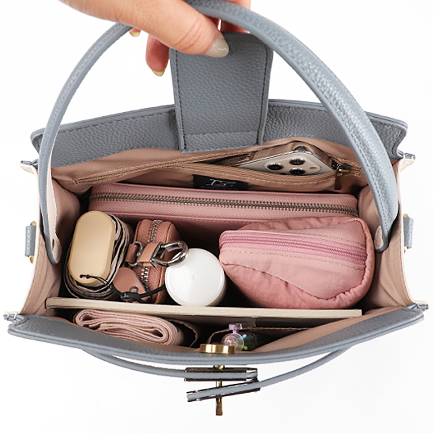 リズデイズ フェイクレザー バイカラー ショルダーバッグ