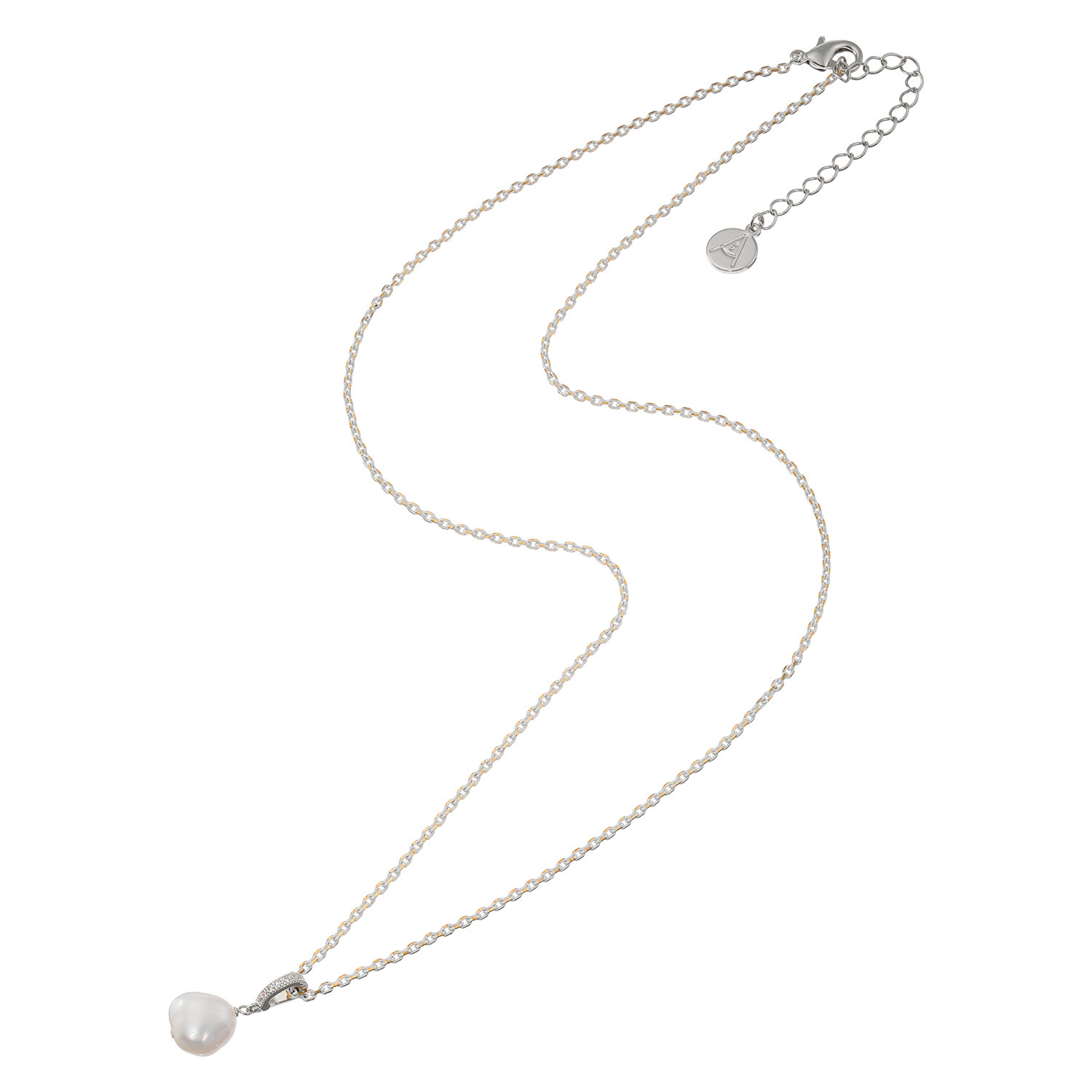 エアリーフェアリー 大粒淡水バロックパール＆ ＣＺ カラーチェーン ロングペンダント