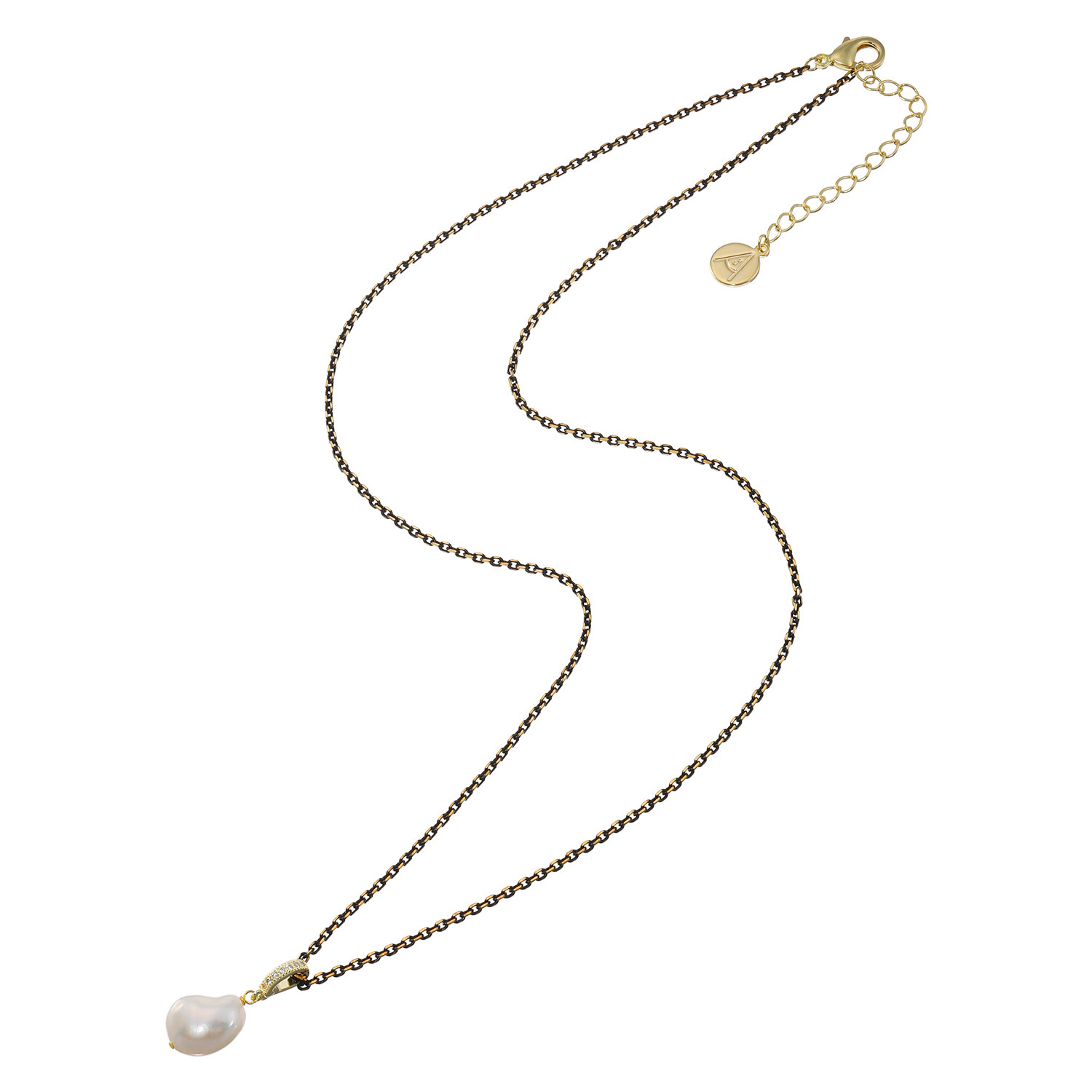 エアリーフェアリー 大粒淡水バロックパール＆ ＣＺ カラーチェーン ロングペンダント