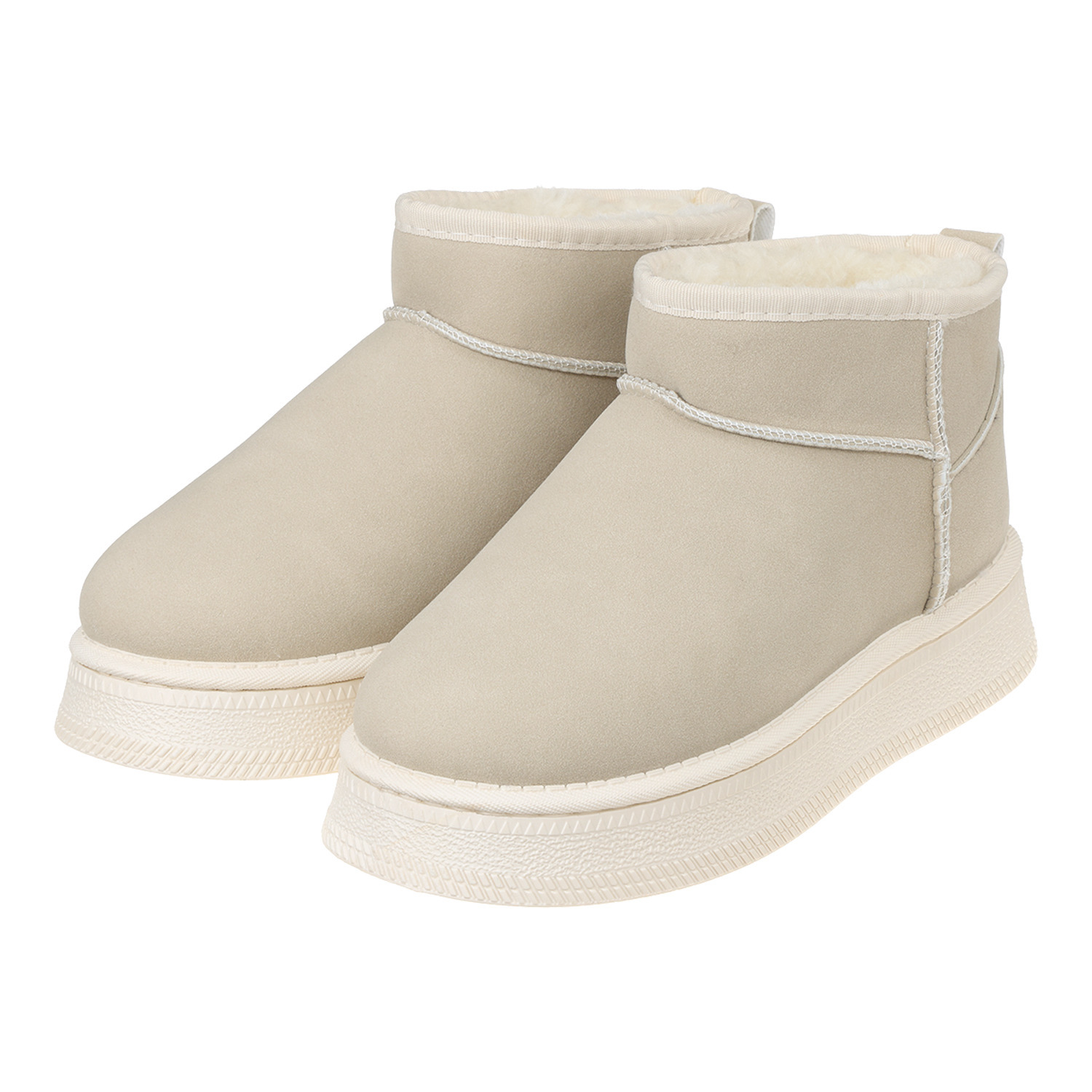 ヌーベルヴォーグ リラックス フェイクムートン 曲がる厚底ショートブーツ