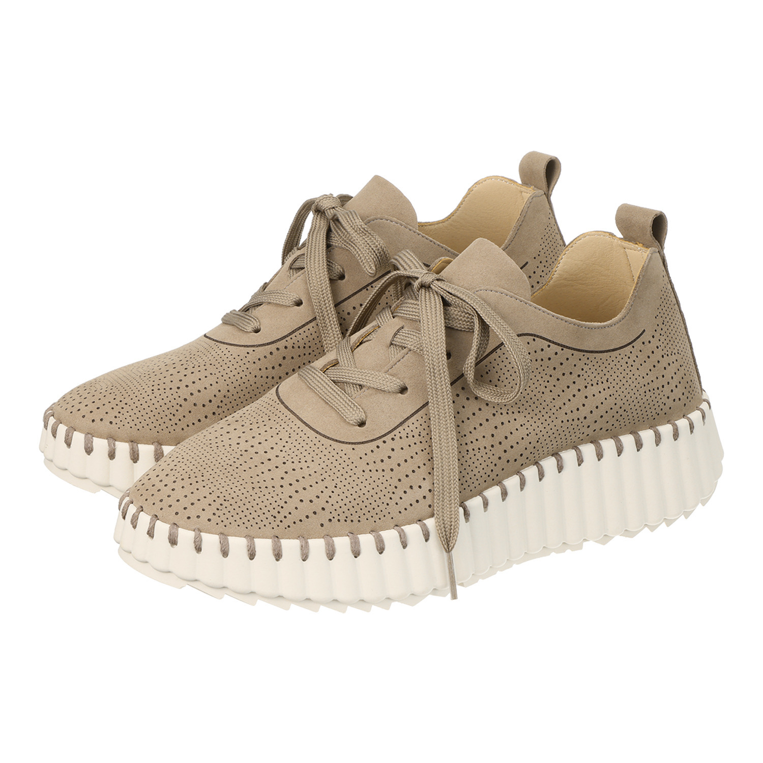 ミライアルキ 洗えて柔らか！ レースアップ 厚底コンフォートシューズ