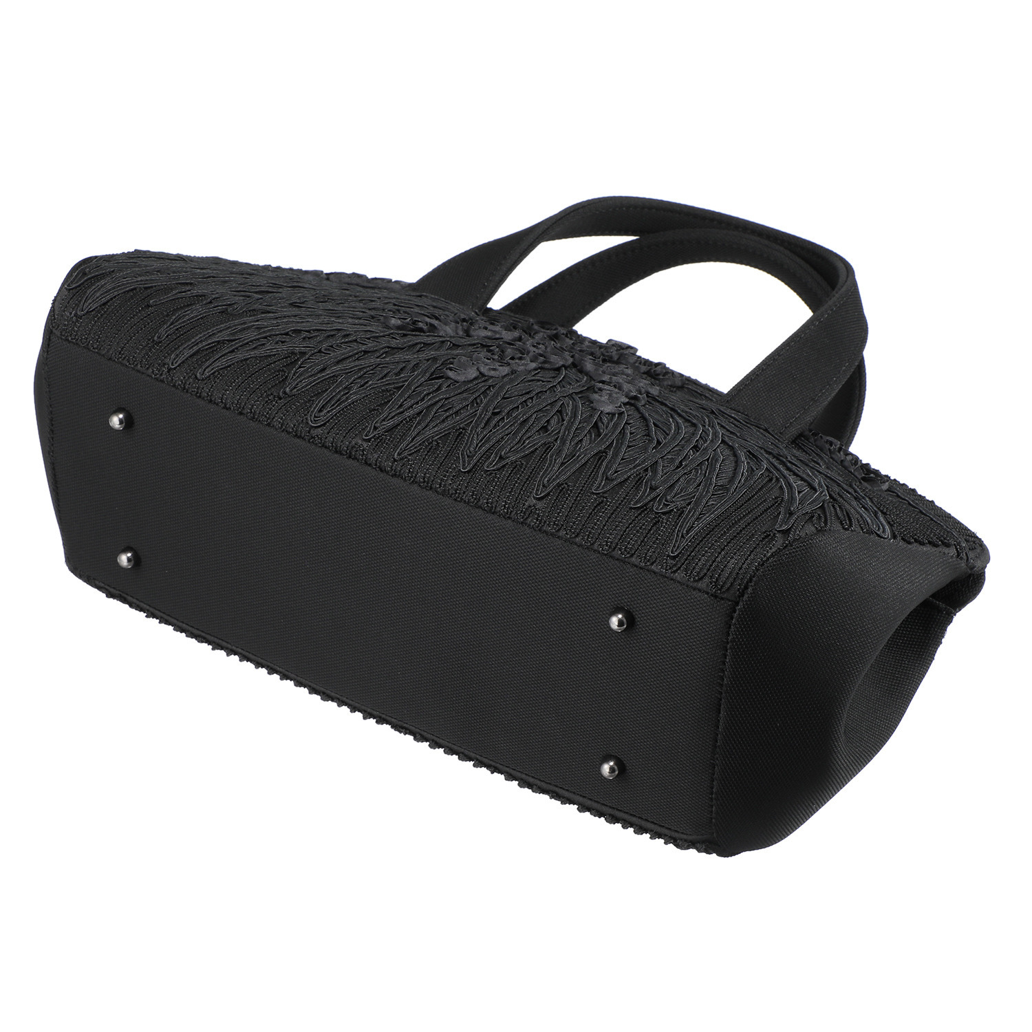 岩佐 国内生産 日本製生地 リボンテープ＆ コード刺しゅう フォーマルバッグ