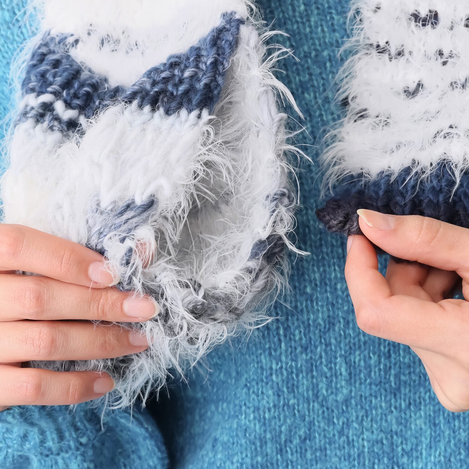 ジョナータ ＜イタリア製＞ ウール混ミックスヤーン リバーシブル 差し込みマフラー