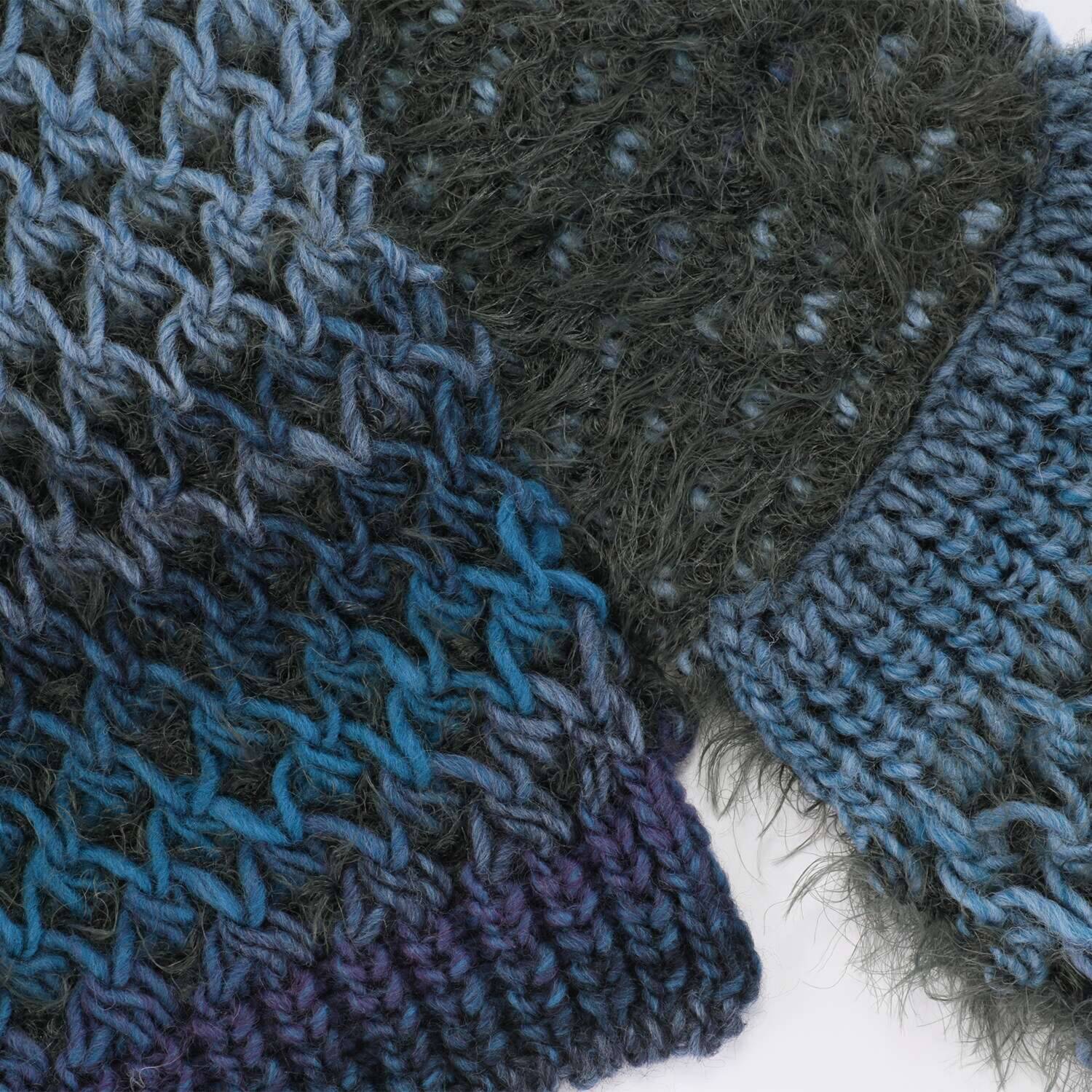 ジョナータ ＜イタリア製＞ ウール混ミックスヤーン リバーシブル 差し込みマフラー