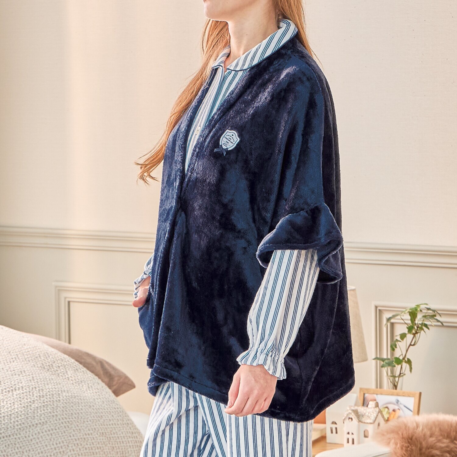 ナルエー ソフティスノーガウン＆ 中綿入り・コットン混 接結ストライプパジャマ