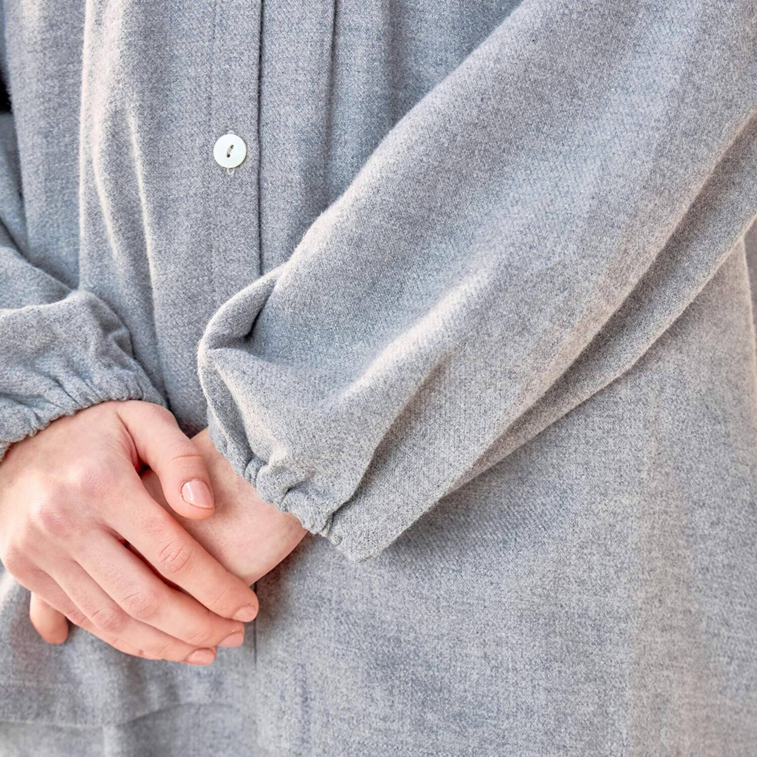 ナルエー コットン１００％ フランネル 刺しゅうアクセント ルームウェア