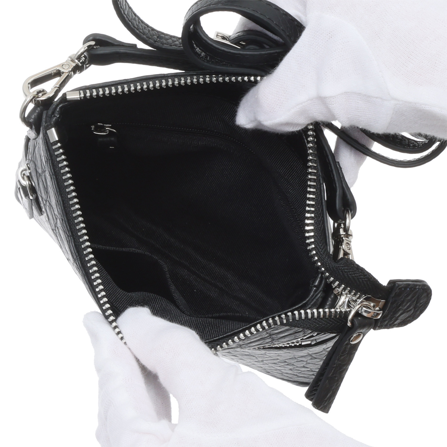 アルムコ マットクロコダイル マルチショルダーバッグ