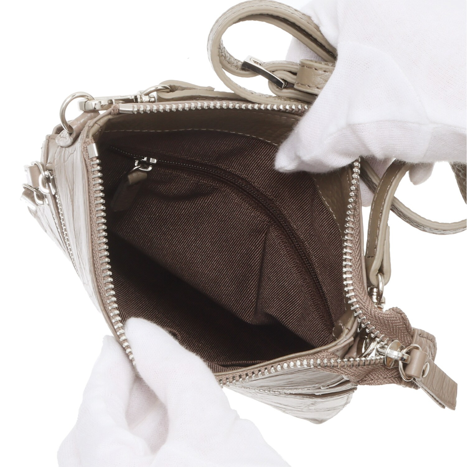 アルムコ マットクロコダイル マルチショルダーバッグ