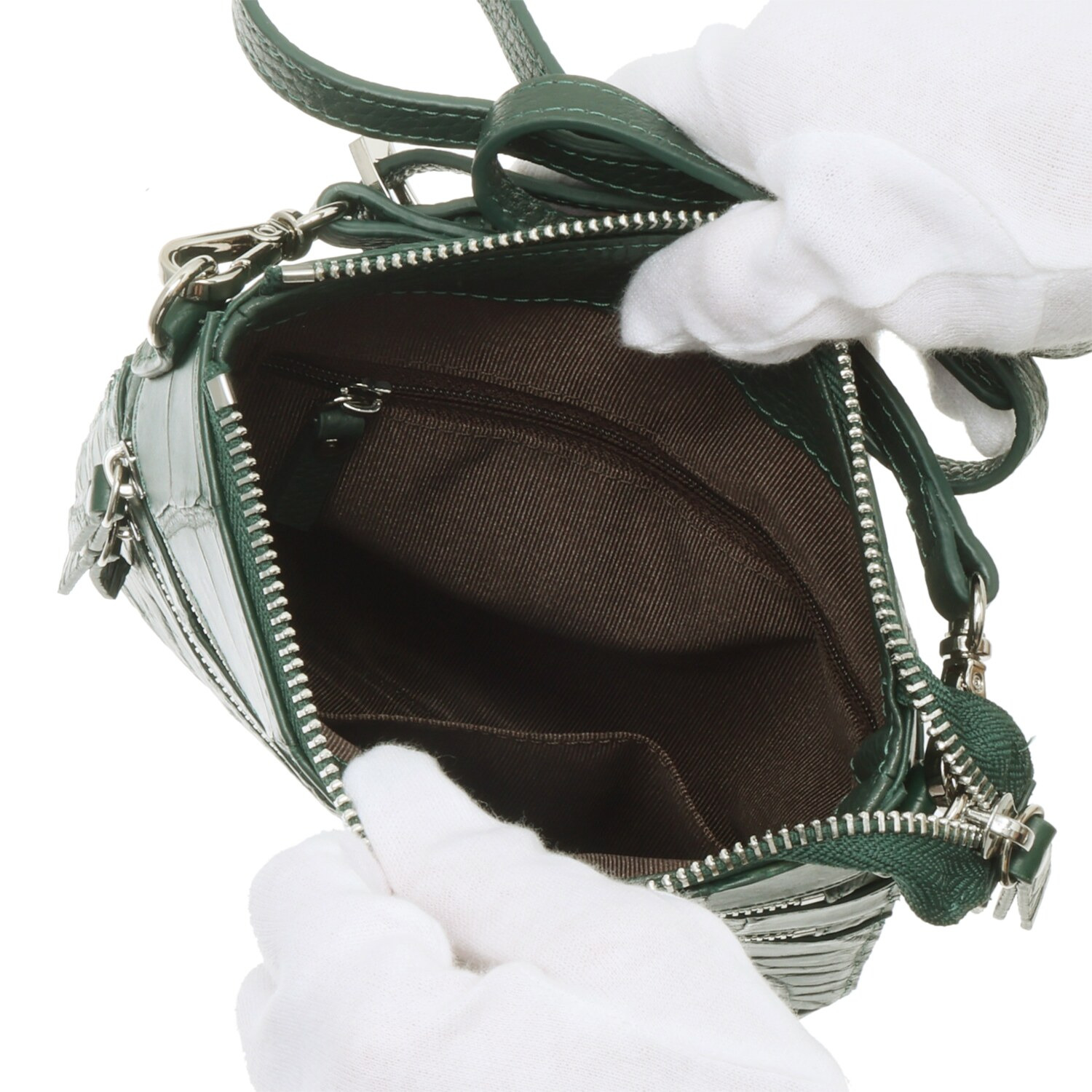 アルムコ マットクロコダイル マルチショルダーバッグ