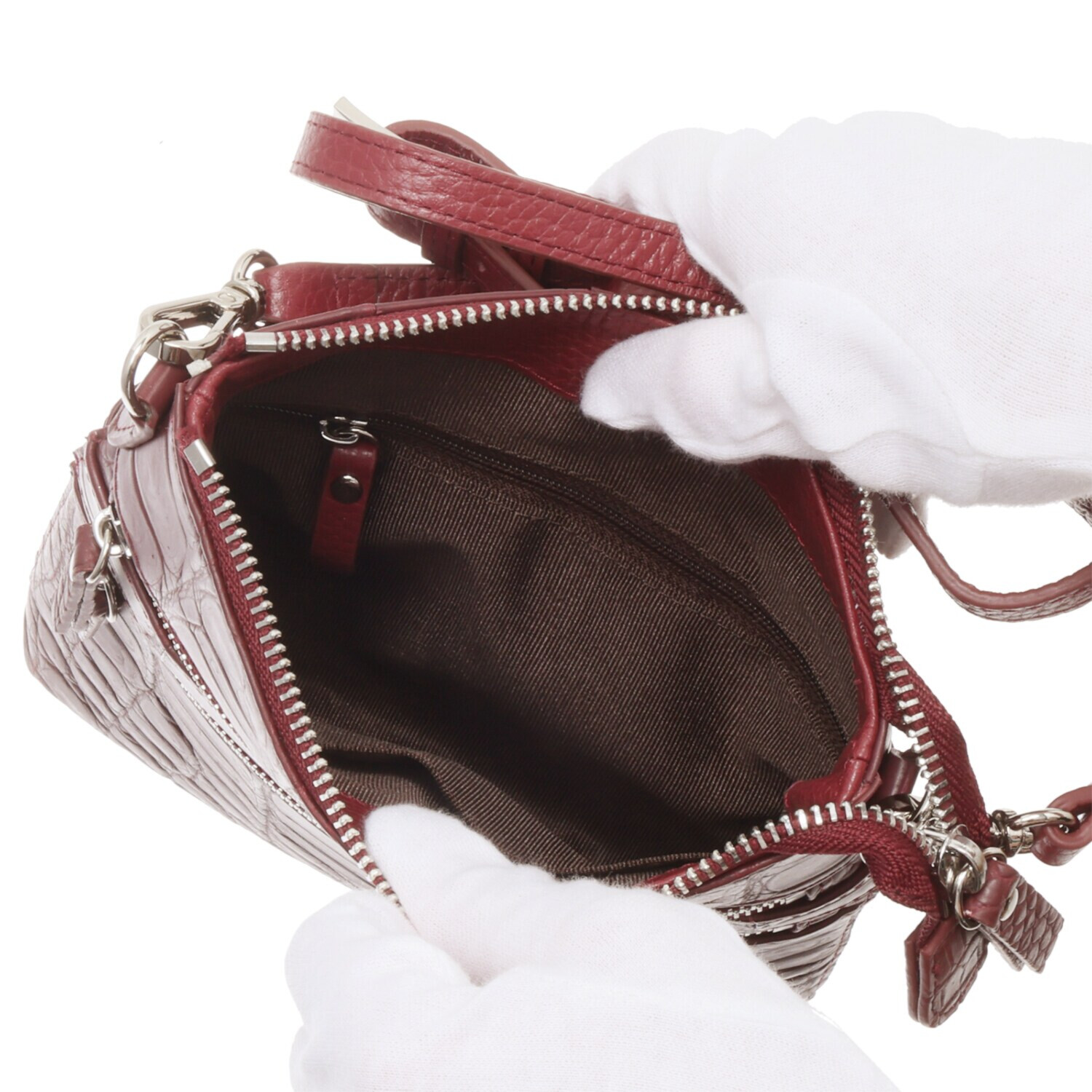 アルムコ マットクロコダイル マルチショルダーバッグ