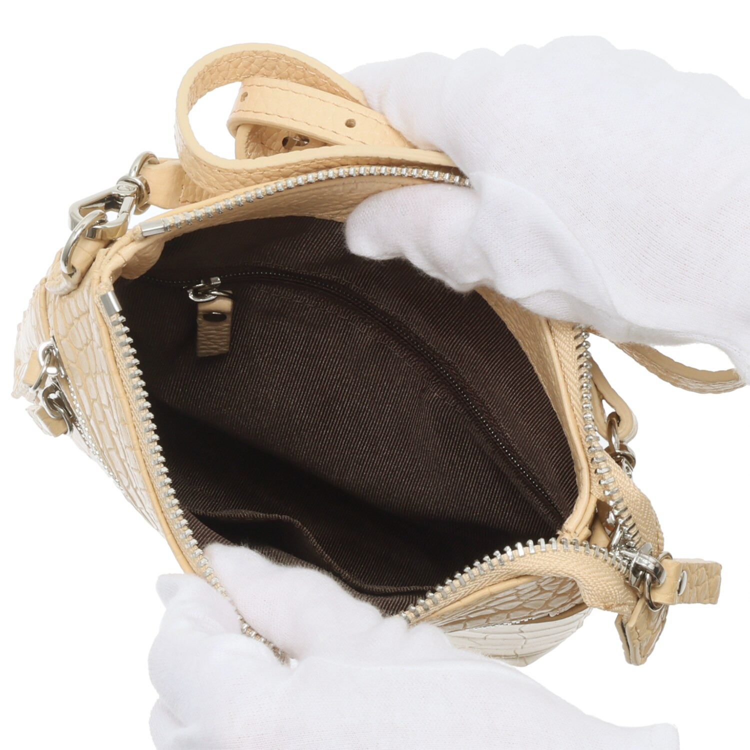 アルムコ マットクロコダイル マルチショルダーバッグ