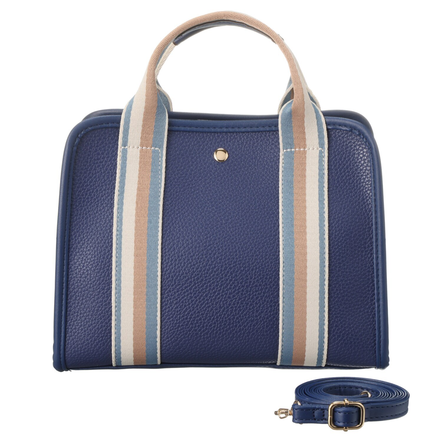 ラルジュ フェイクレザー テープアクセント ２ウェイトートバッグ