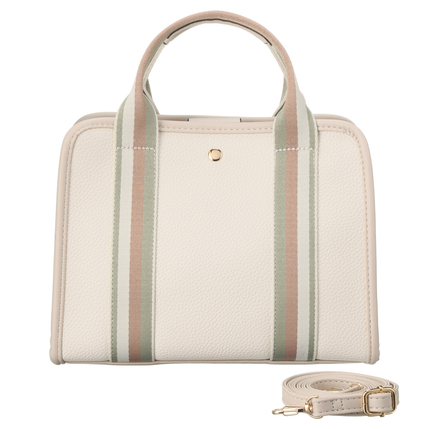 ラルジュ フェイクレザー テープアクセント ２ウェイトートバッグ