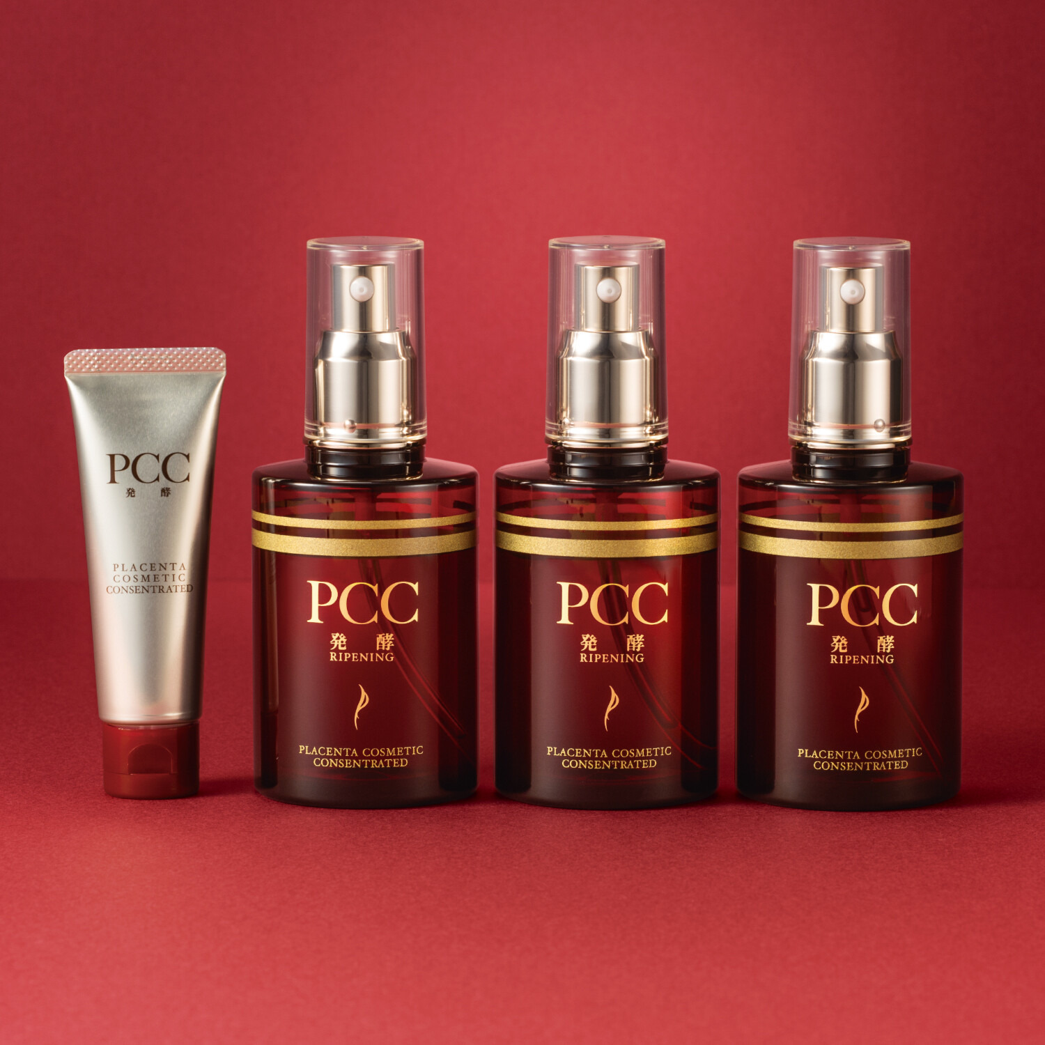 ハリ・潤い・ツヤ・キメの 発酵・熟成国産 馬プラセンタエキス配合！ 原料メーカー開発 ＰＣＣ プレミアムエッセンスＦＲ ３本増量特別セット